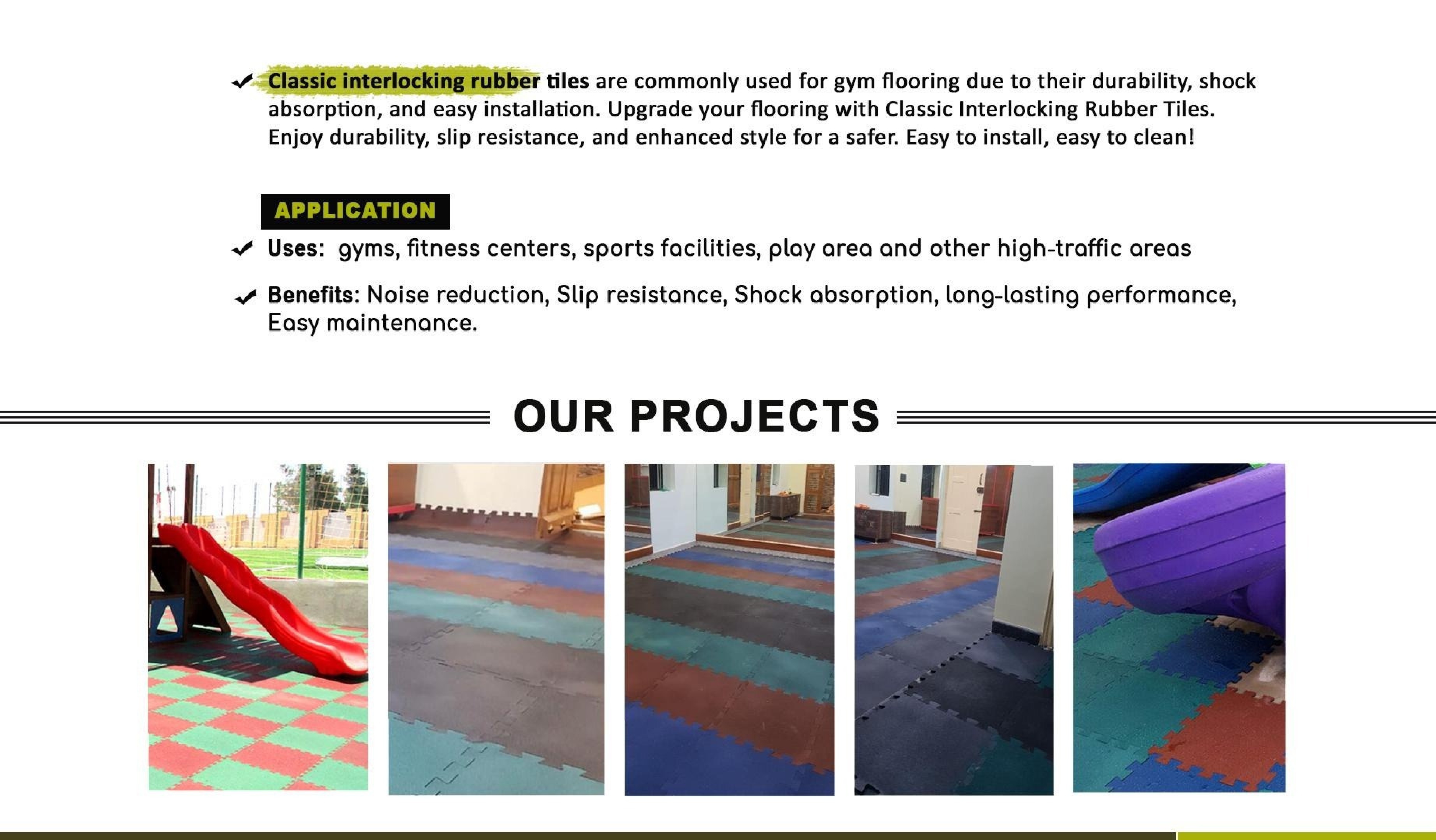 10mm & 15mm Classic Interlocking Rubber Gym Tiles