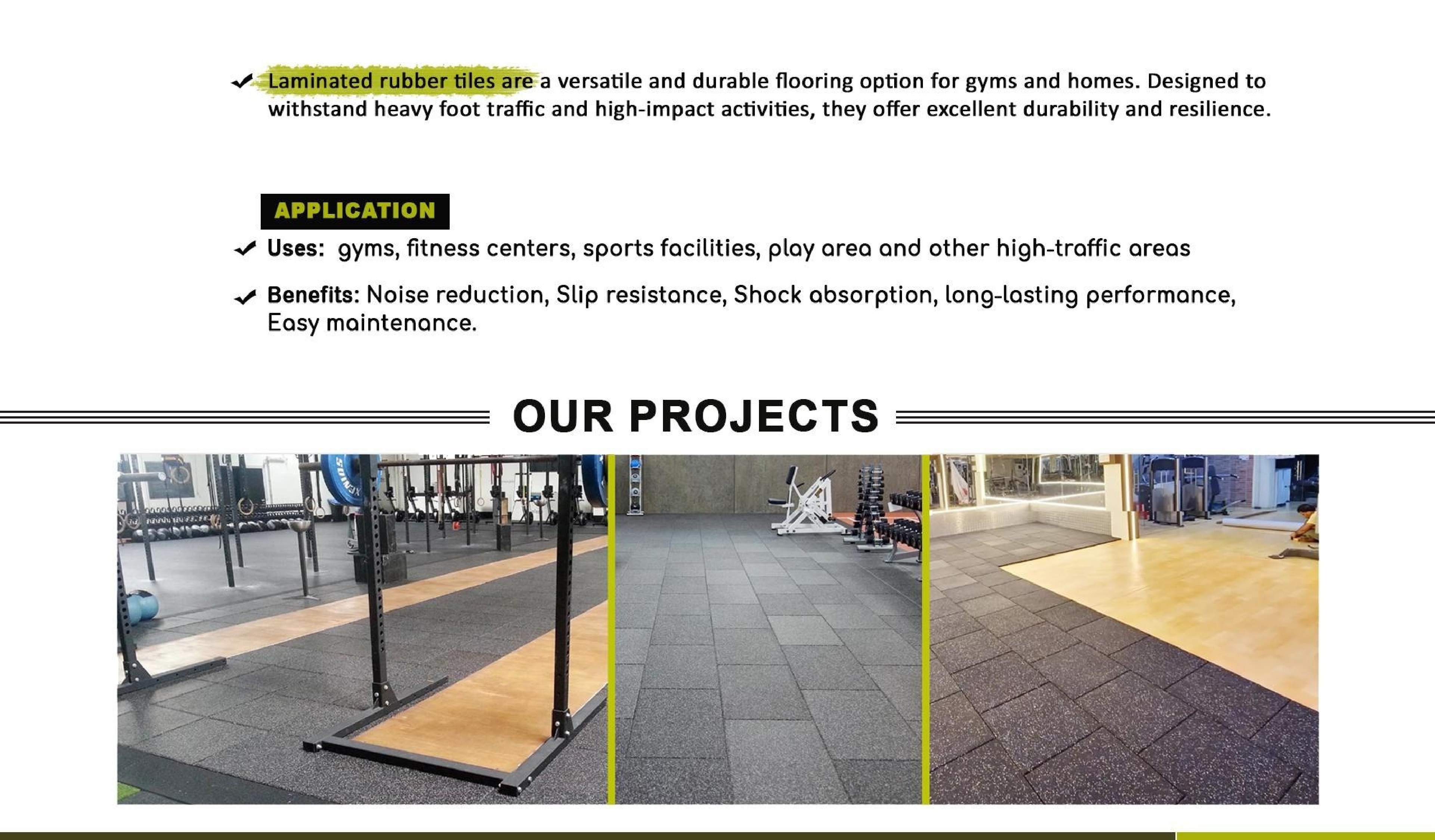 Classic Laminated Rubber Gym Tiles | 10mm-50mm Thickness