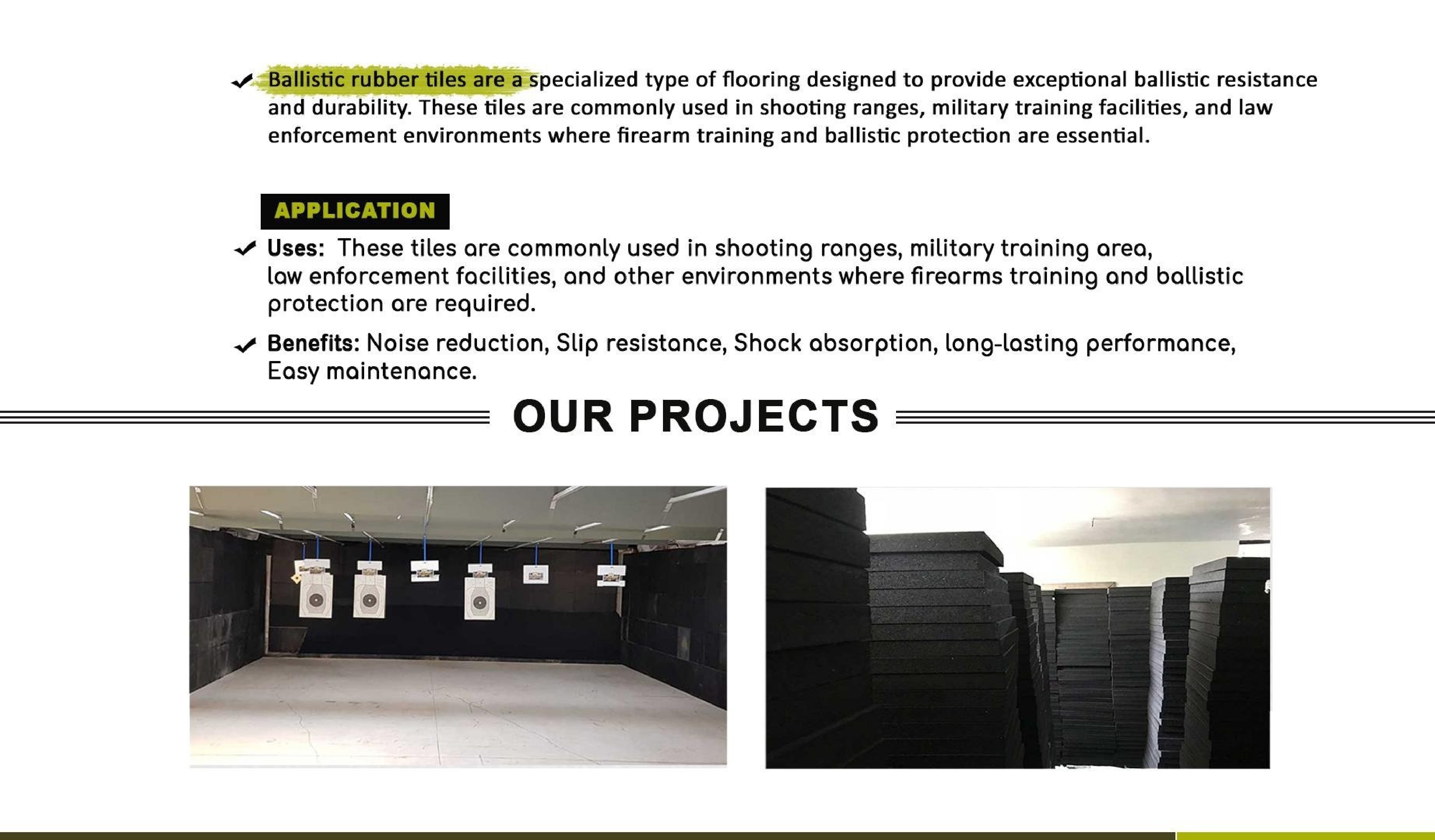 30mm - 50mm Ballistic Rubber Tiles for Gym Flooring