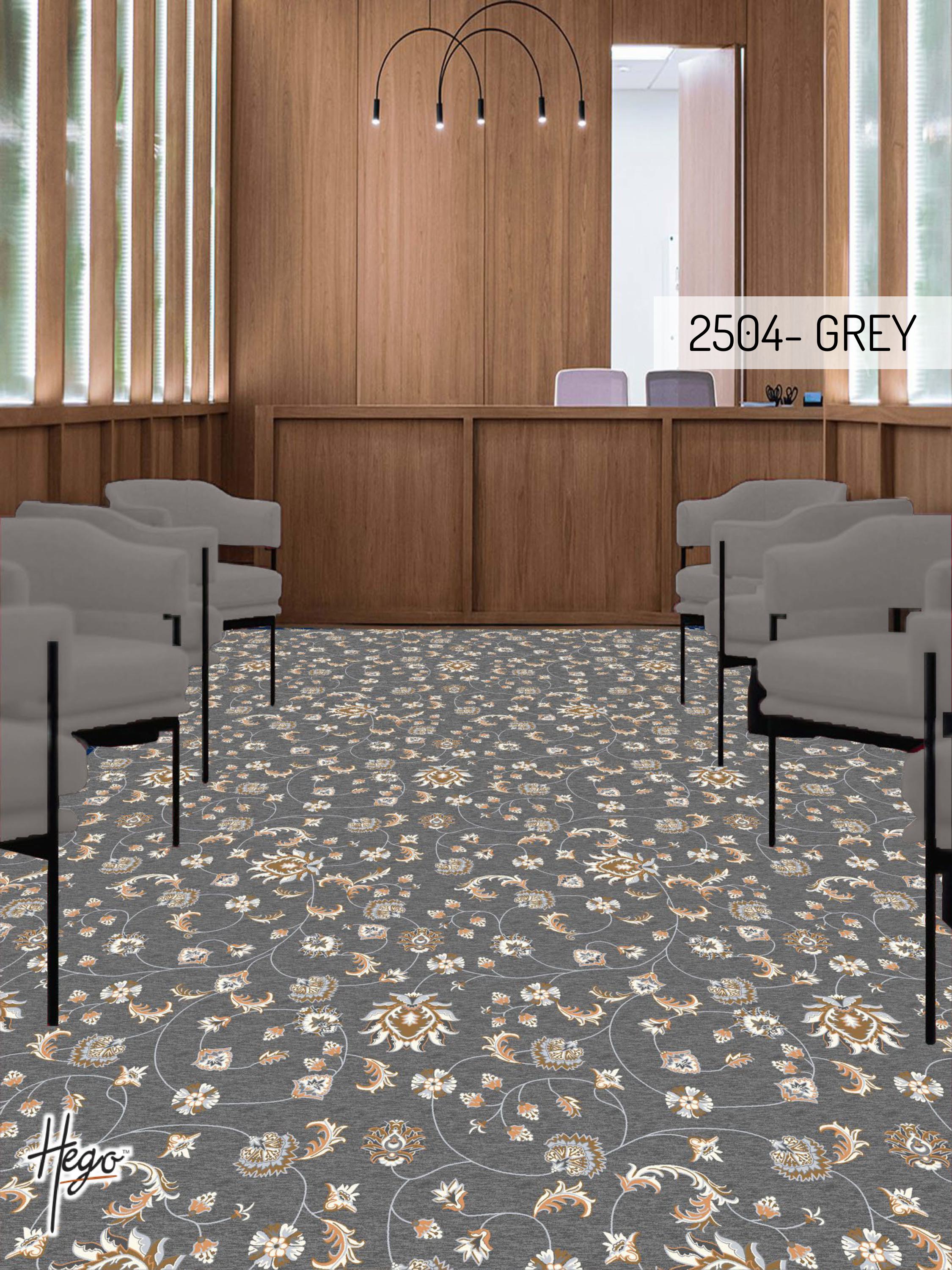 2504- GREY  Flora Carpet Roll