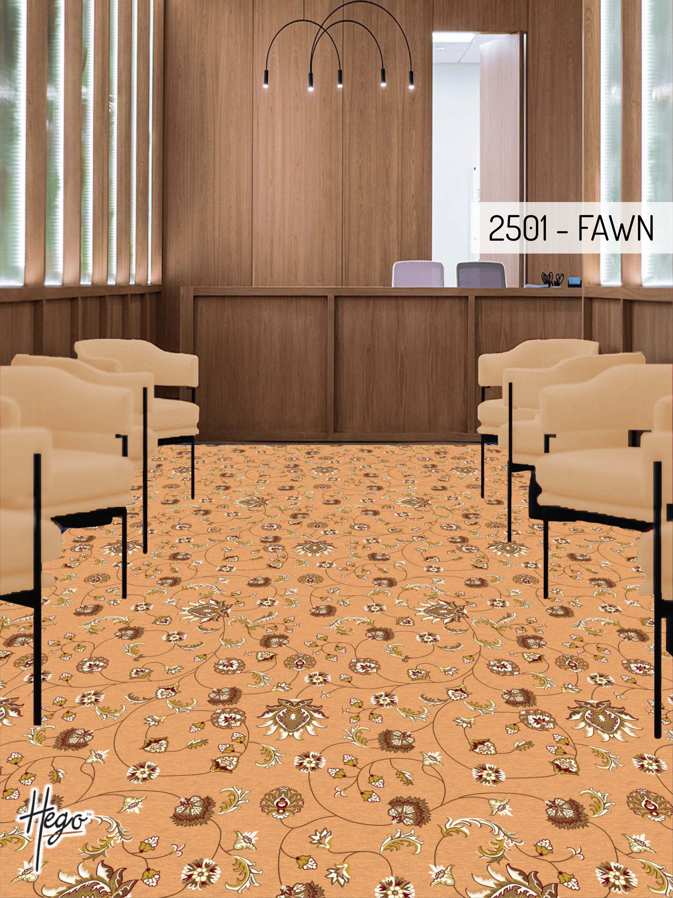 2501 - Fawn Flora Carpet Roll - Elegant & Durable