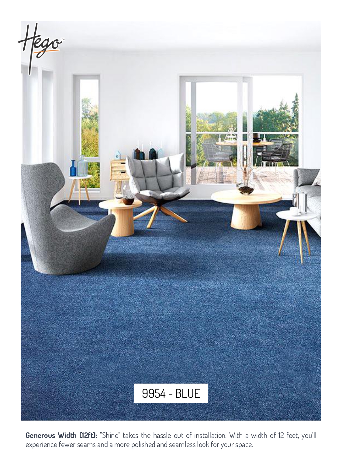 9954 - BLUE  Hego Shine Carpet Roll - Durable and Stylish Flooring