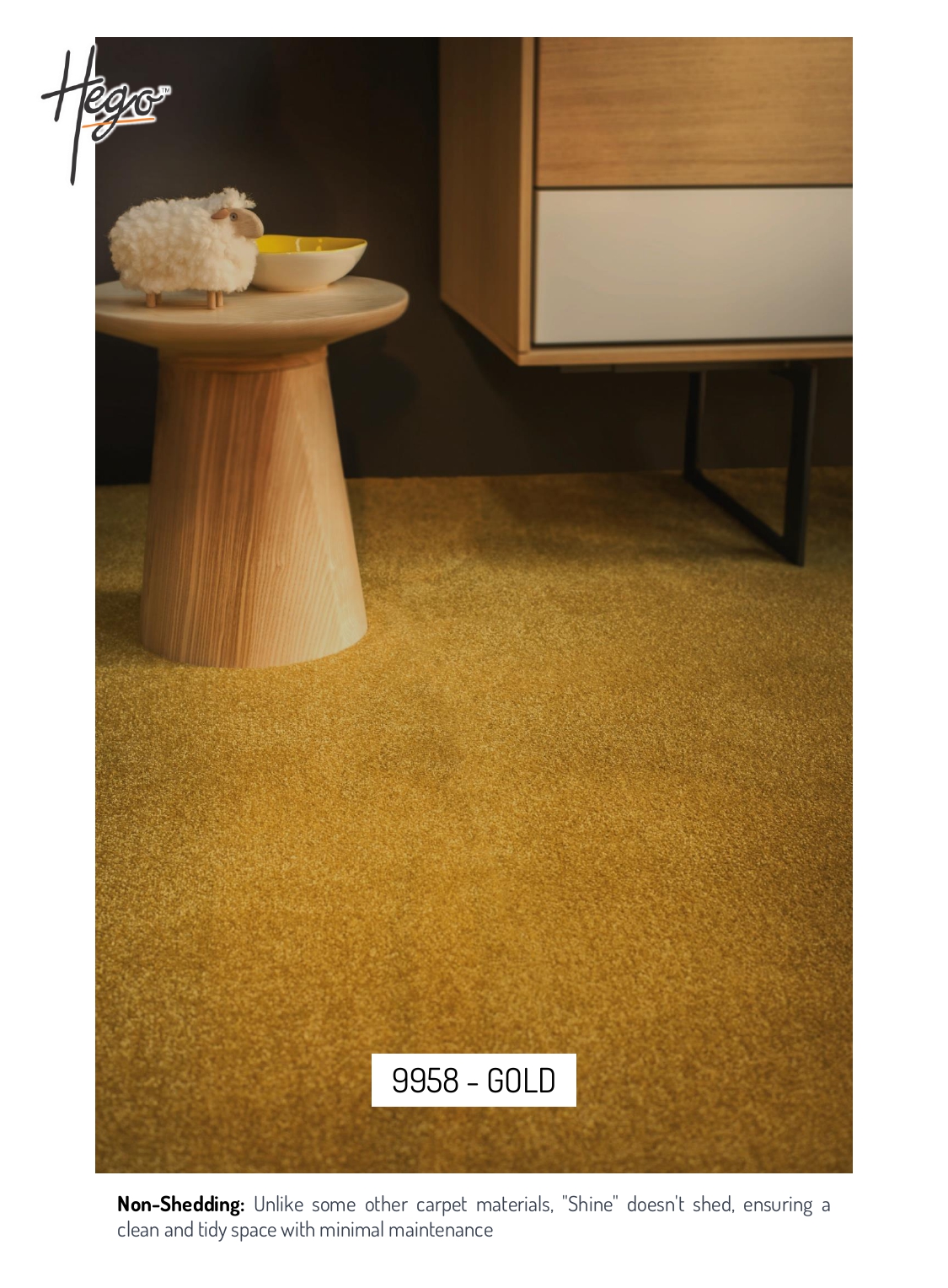 99558- GOLD  Hego Shine Carpet Roll - Durable and Stylish Flooring