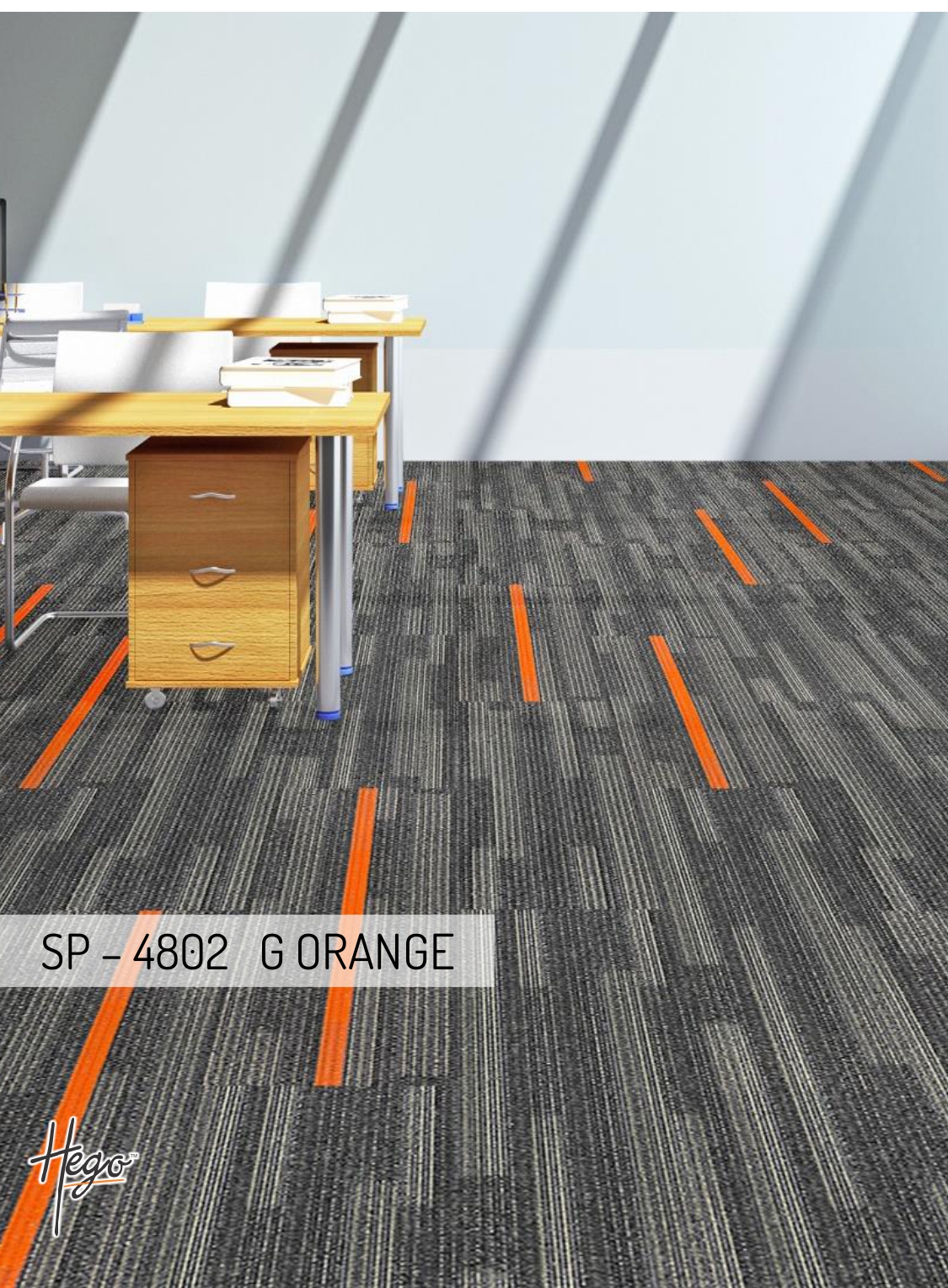 SP – 4802  G ORANGE Hego Carpet Tile - Durable & Stylish Flooring