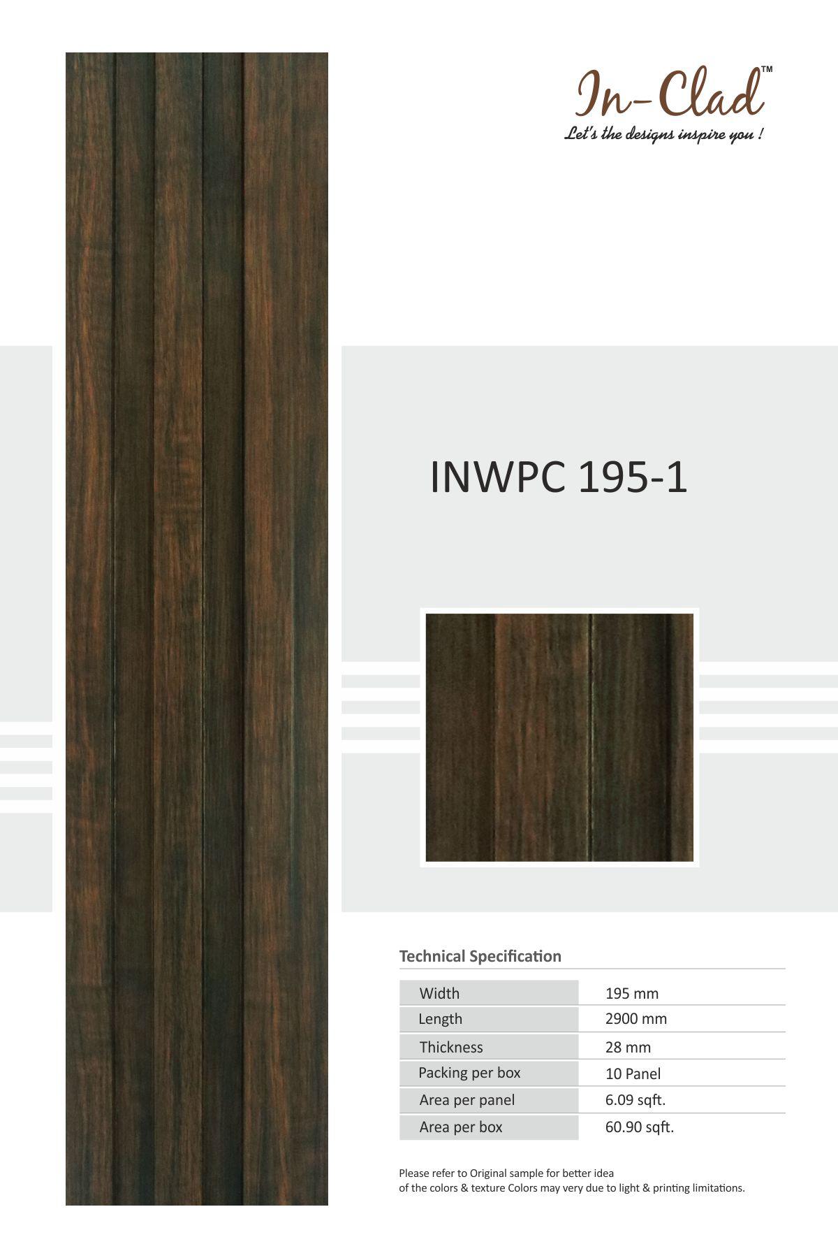 InWPC 195-4 Tile - Durable WPC Panel Code for Stylish Interiors