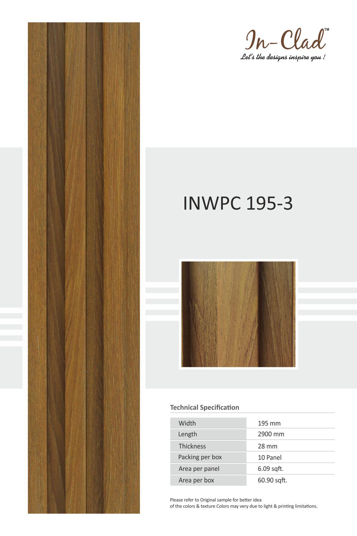 InWPC 195-4 Tile - Durable WPC Panel Code for Stylish Interiors