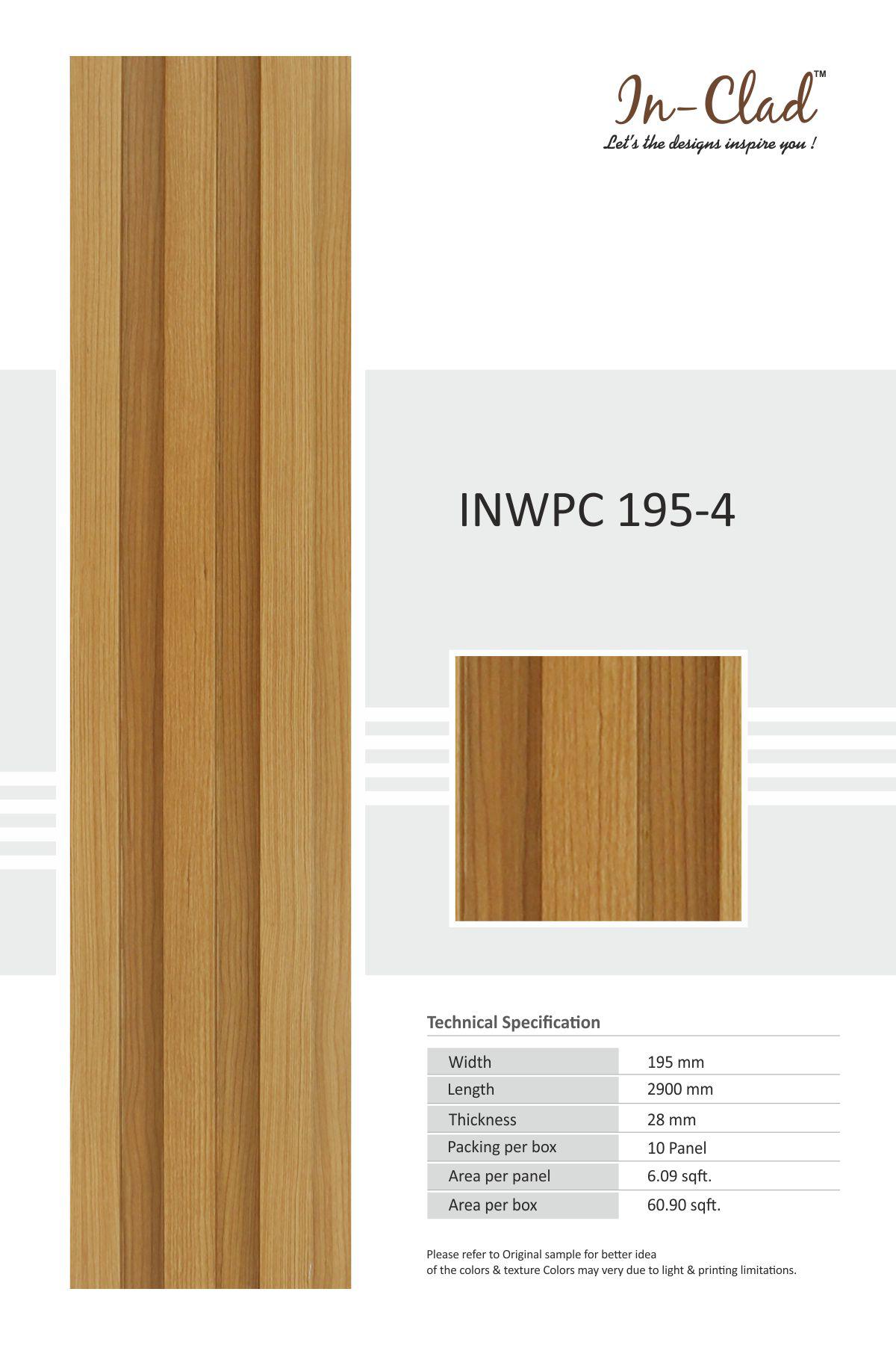 InWPC 195-4 Tile - Durable WPC Panel Code for Stylish Interiors