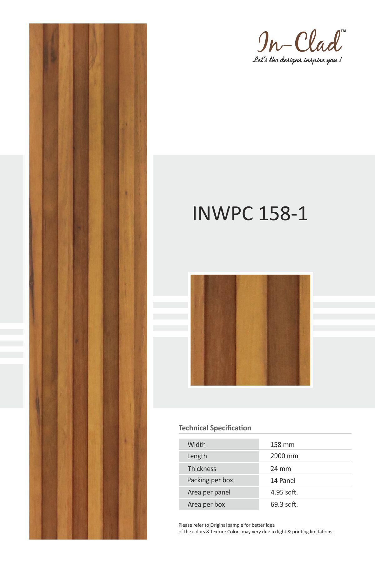 WPC Panel Code INWPC 158-1 Tile - Premium Quality Wall Paneling