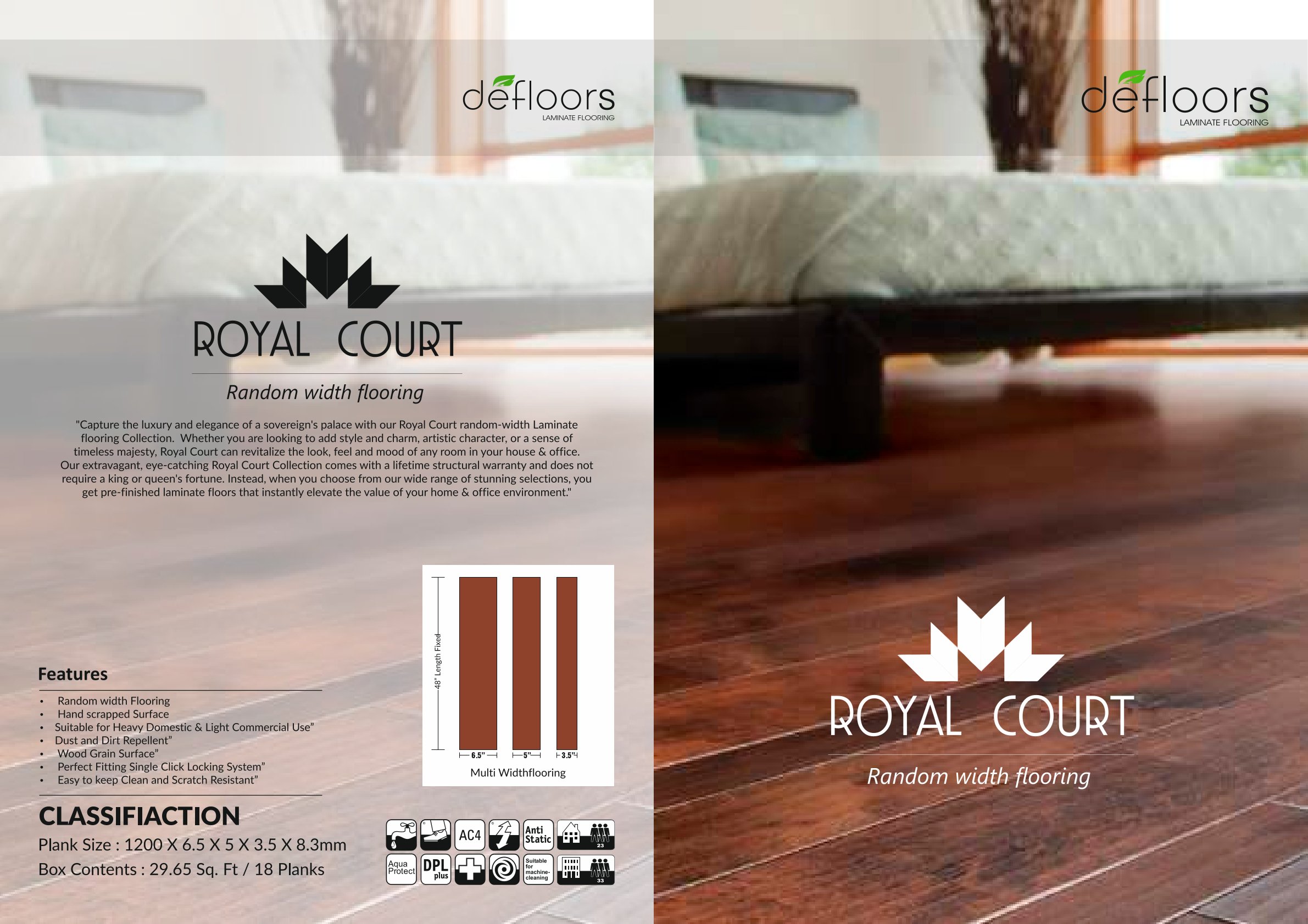 Defloors Royal Court 8.3MM – Premium Laminate Flooring