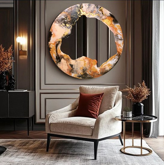 Ddioss D-108R Stylish Decorative Round Mirror