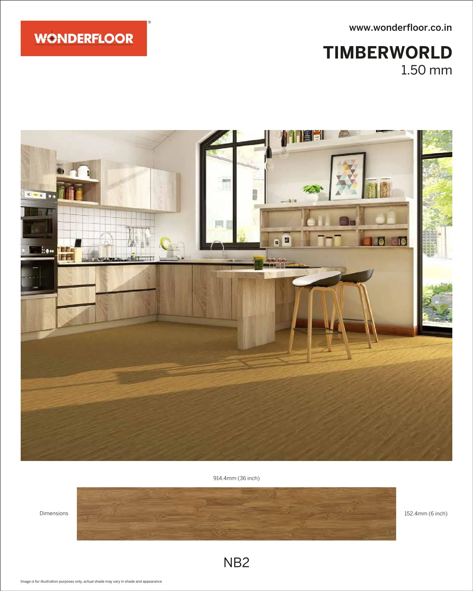 NA2 -Wonderfloor Timberworld 1.50mm Vinyl Flooring