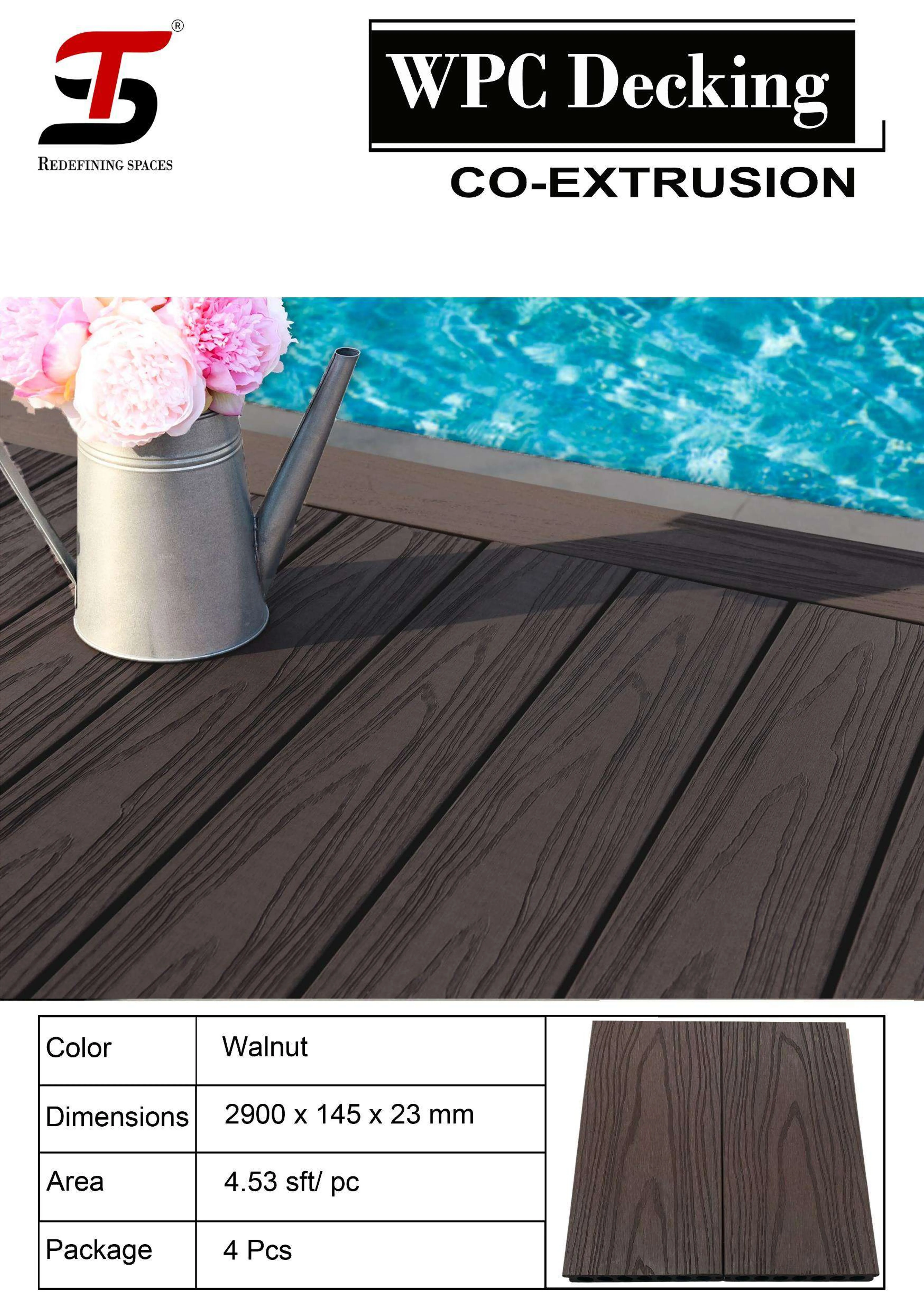 Walnut-ST HOMECRAFT Classic WPC Decking – Durable & Stylish