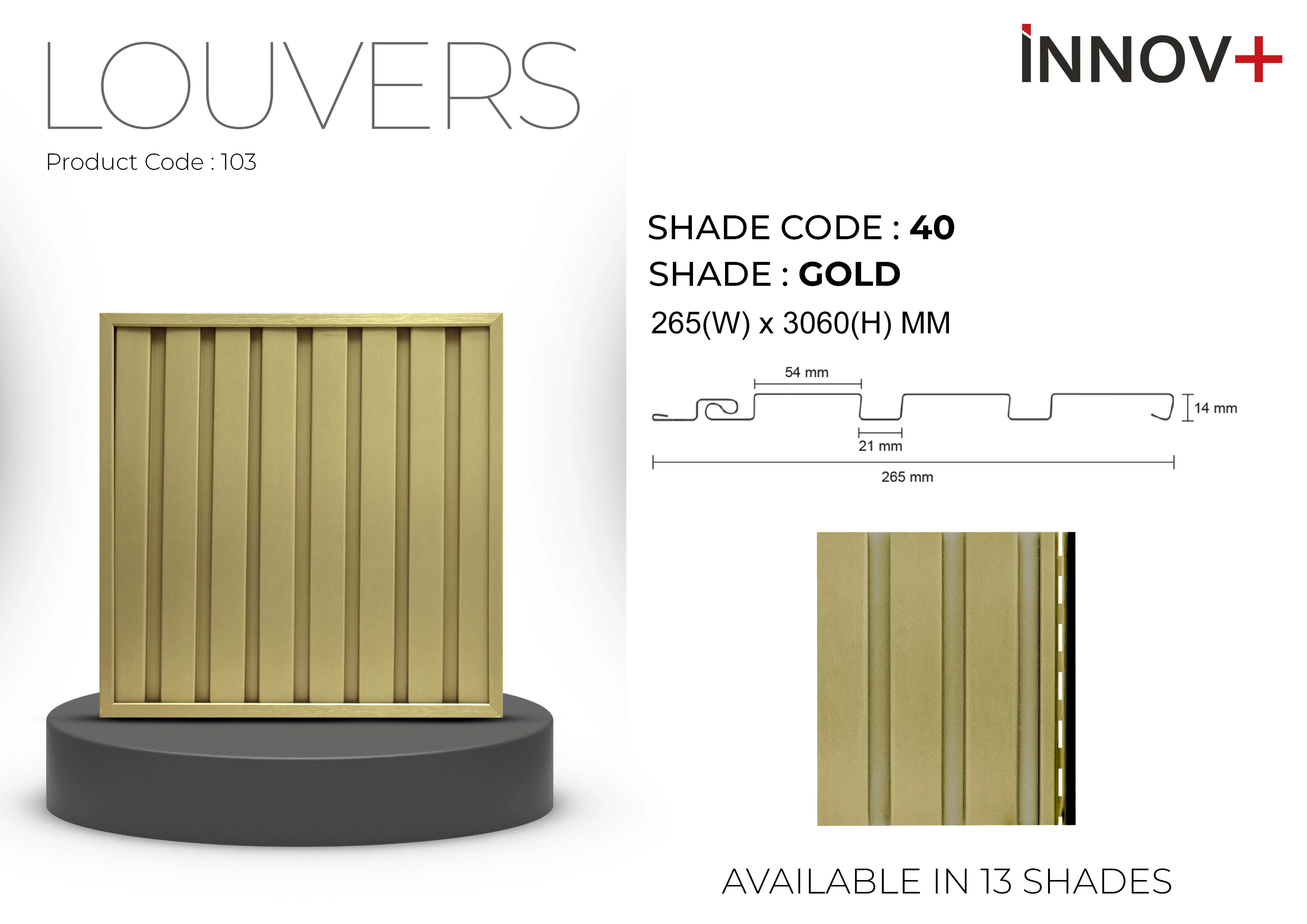 Pare INNOV+ Louvers Ceiling Panel – 40- GOLD