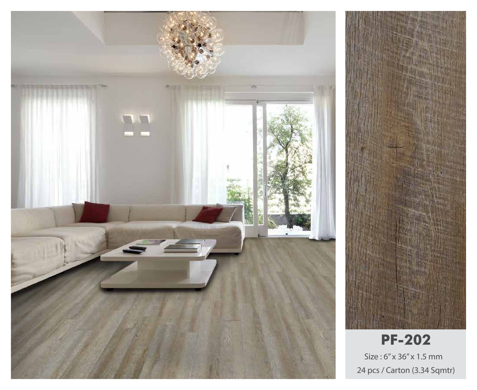 Excel Luxury Vinyl Plank PF-202 | 1.5mm Durable Flooring