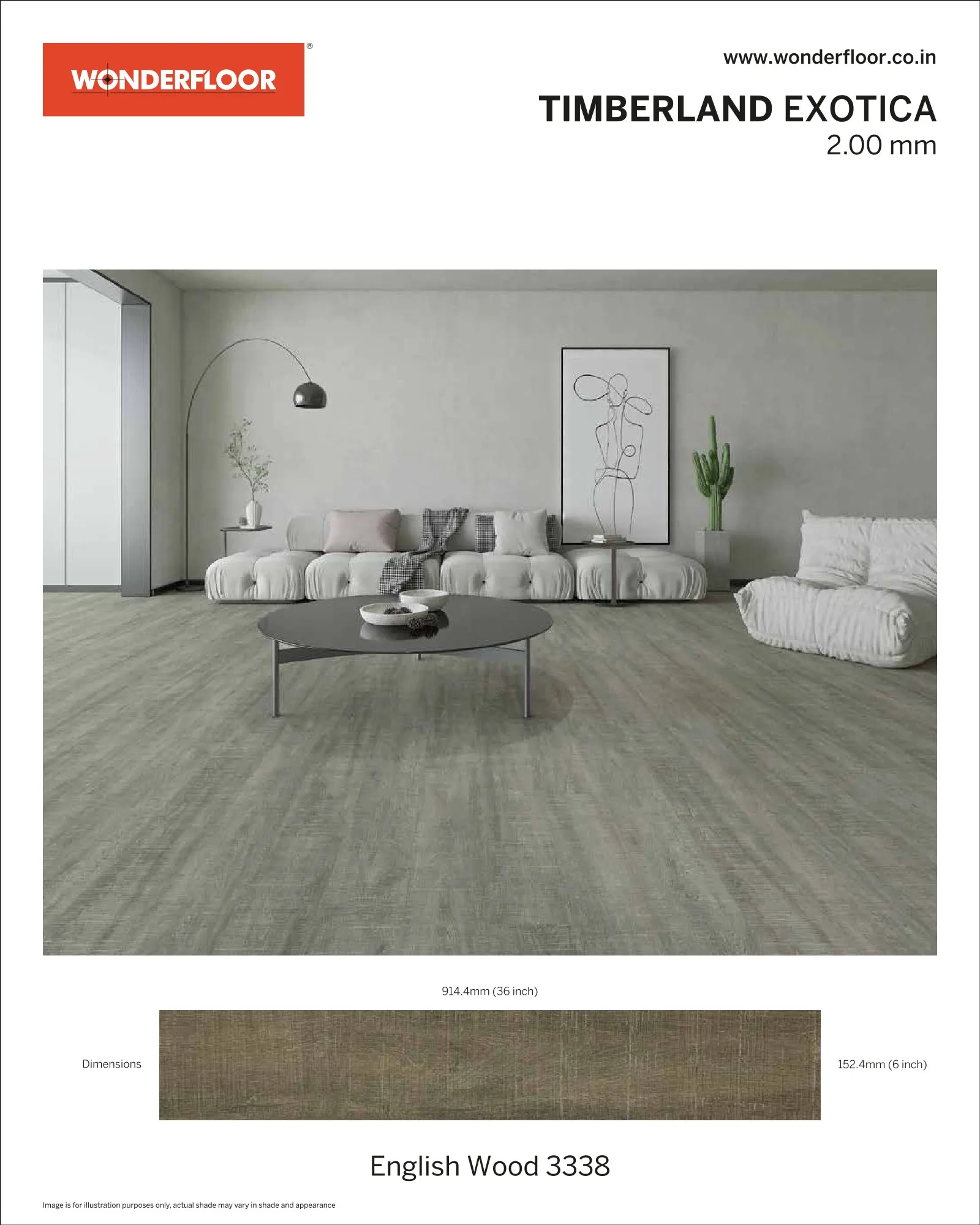 English Wood 3338 -Wonderfloor Room View Exotica 2.00mm Vinyl Flooring