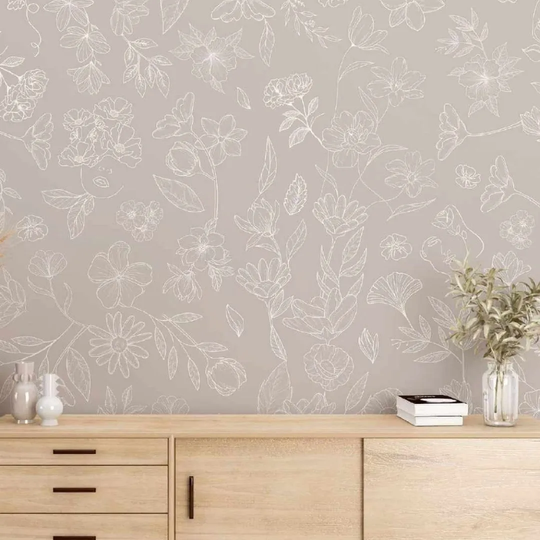 Botanical Blossoms Tropical Wallpaper - Customized Nature-Inspired Decor