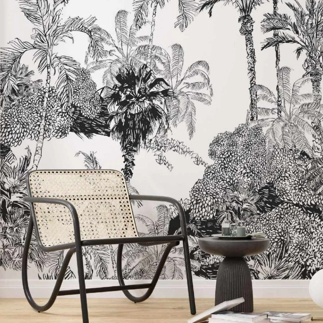 Silhouette Toile Tropical Wallpaper - Customized Collection