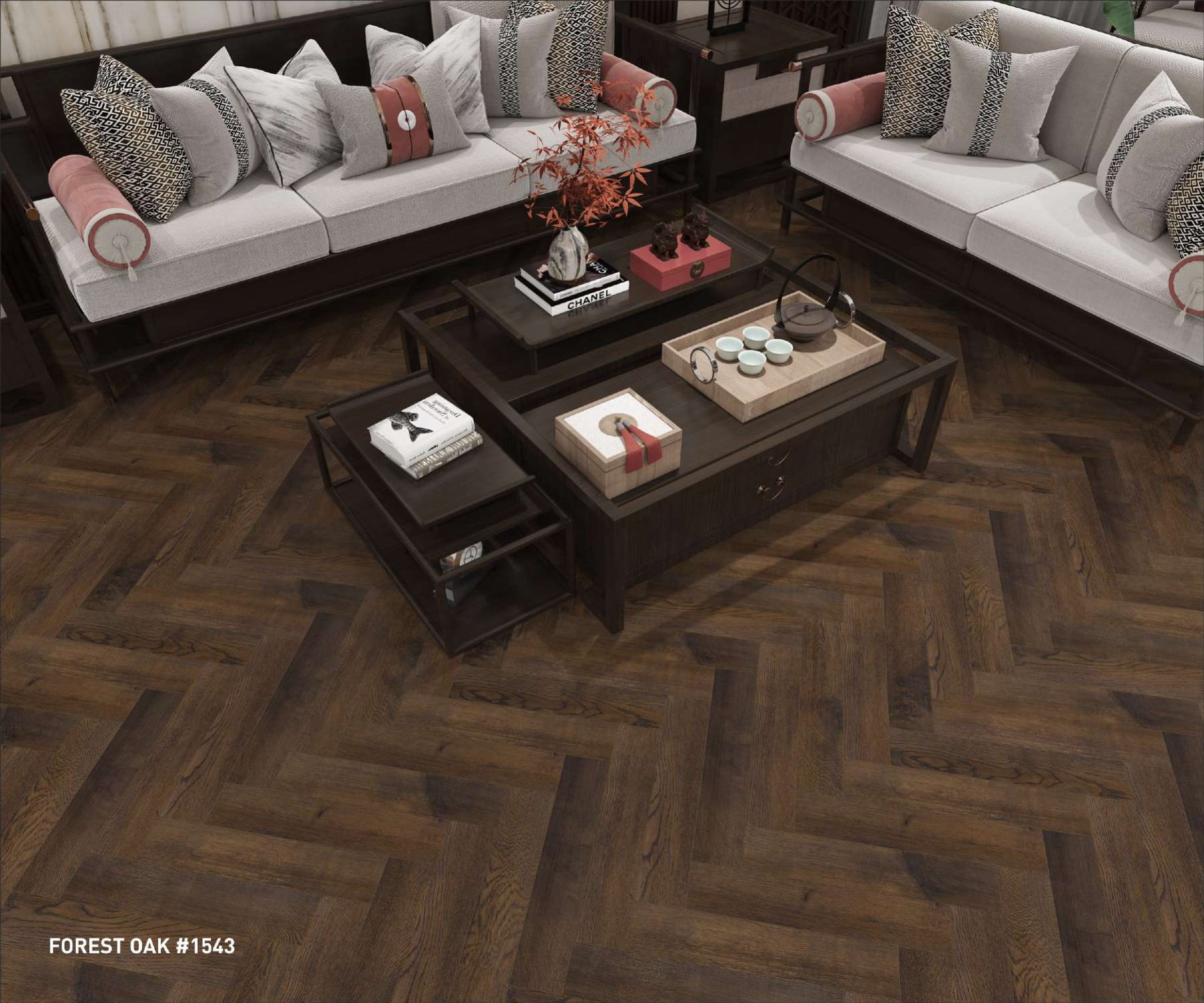 Defloors Herringbone Forest Oak #1543 – Elegant Flooring