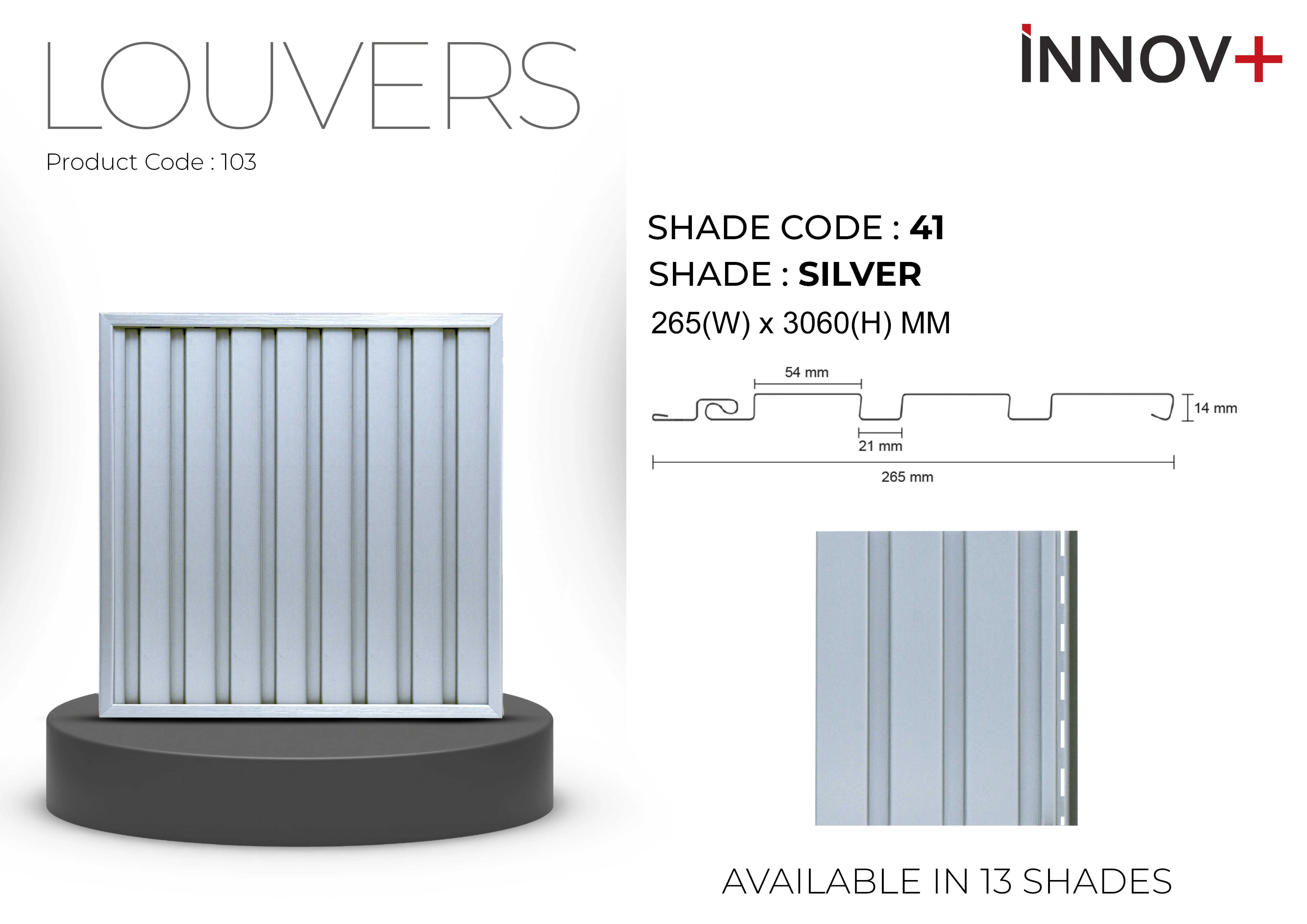 Pare INNOV+ Louvers Ceiling Panel – 41- SILVER