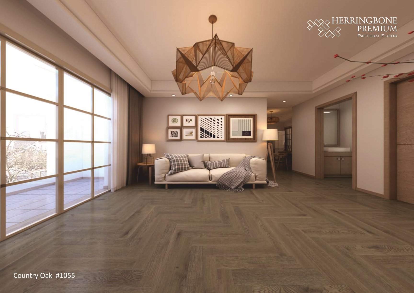 country Oak #1055 Herringbone Flooring | 12mm Premium