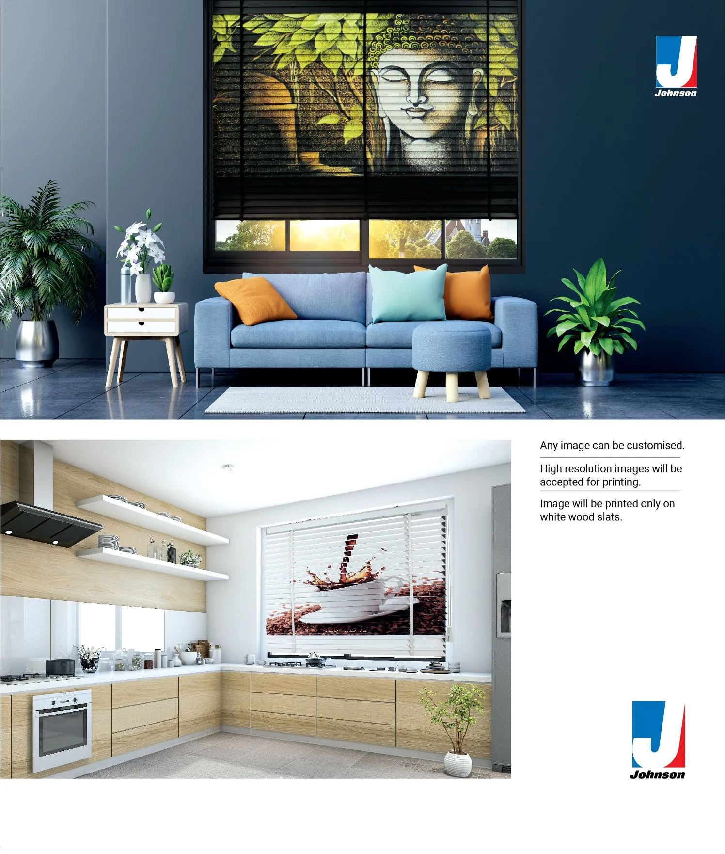 Johnson Wooden Window Blinds – Custom Designs Available