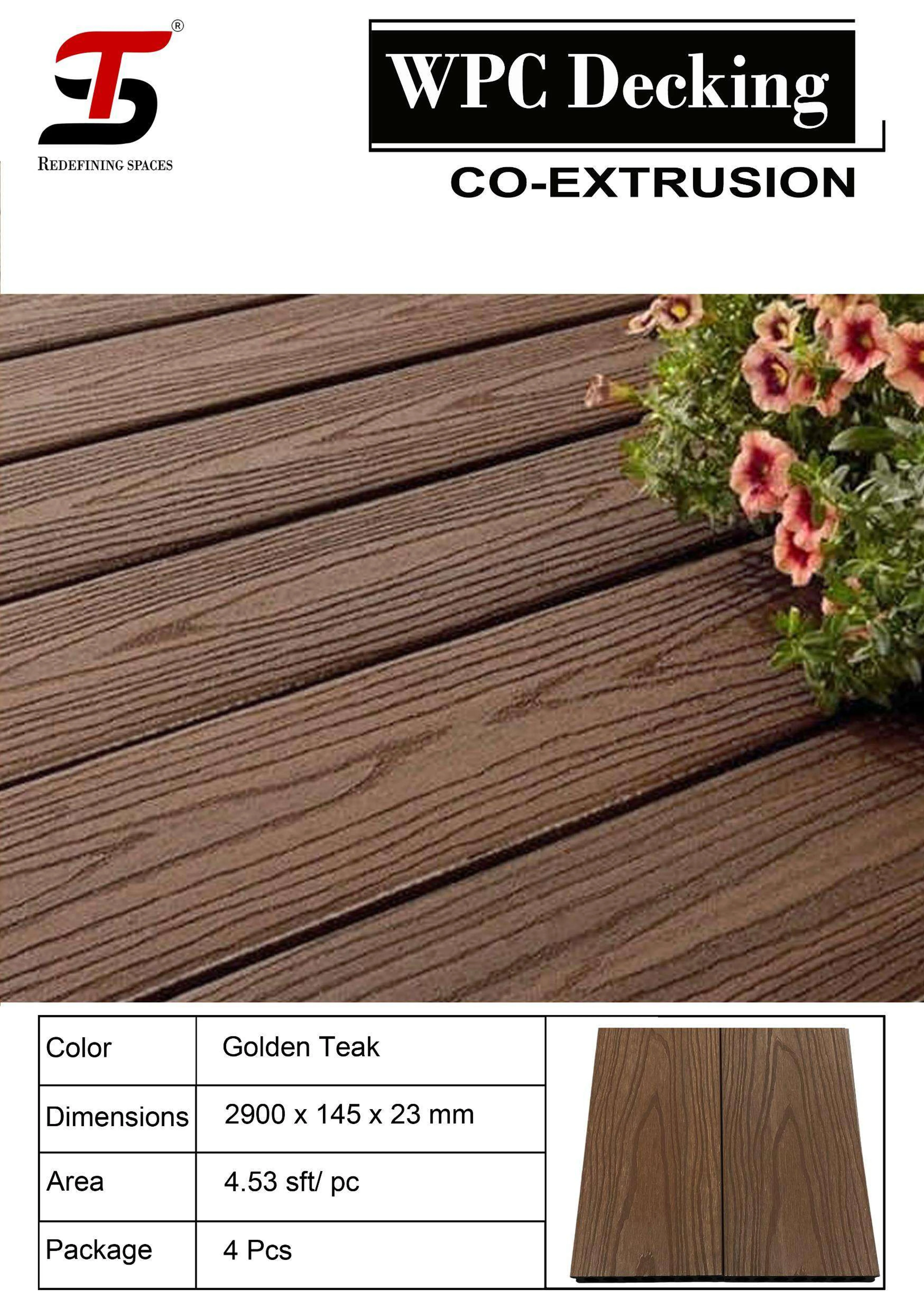 Golden Teak-ST HOMECRAFT Classic WPC Decking – Durable & Stylish