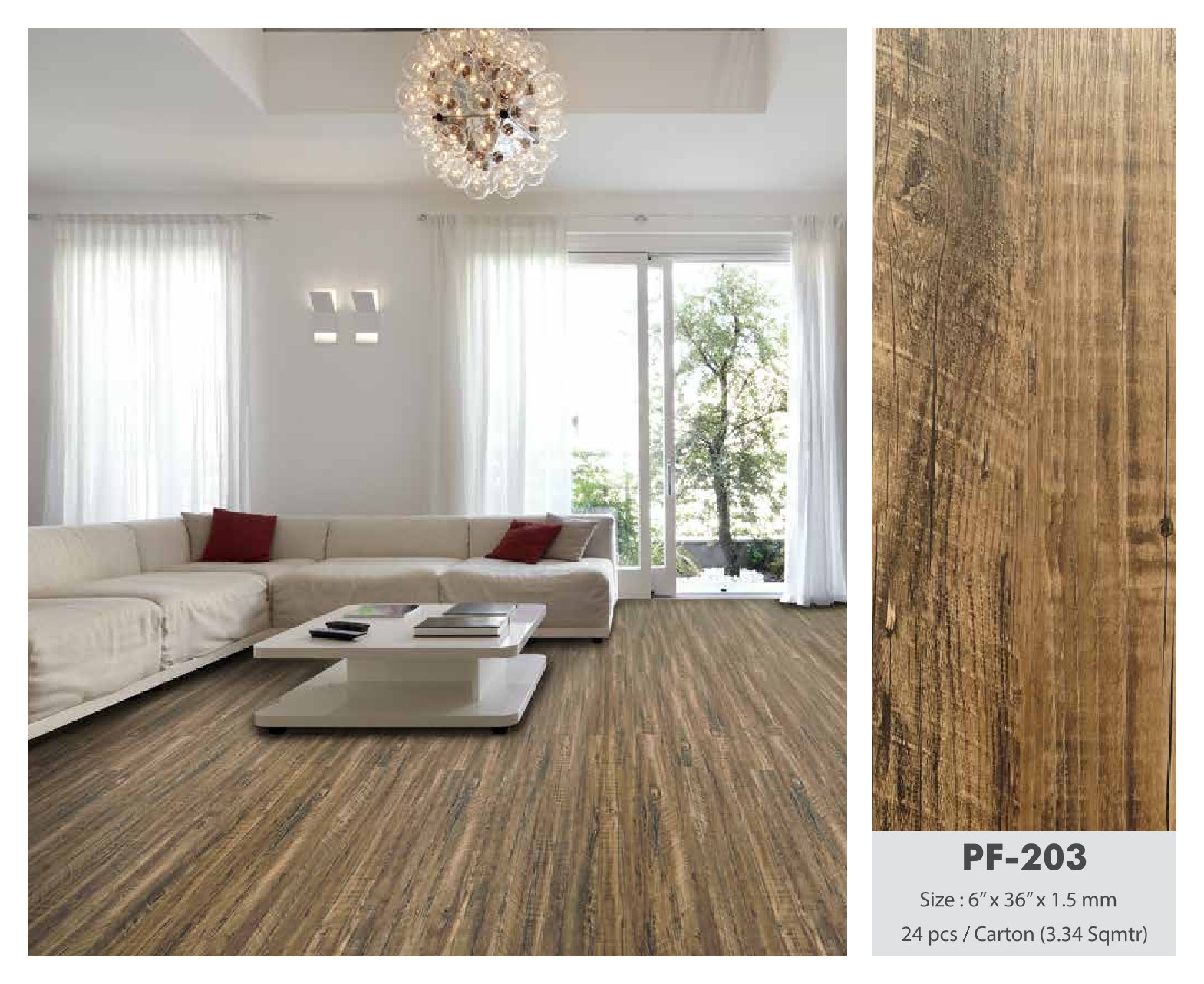 Excel Luxury Vinyl Plank PF-203 | 1.5mm Durable Flooring