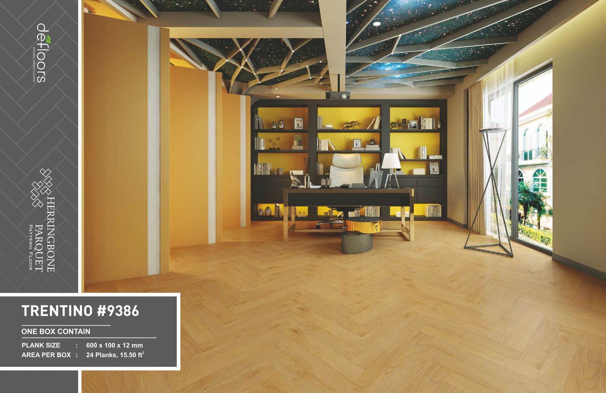 Defloors Trentino #9386 Herringbone Parquet - 12mm