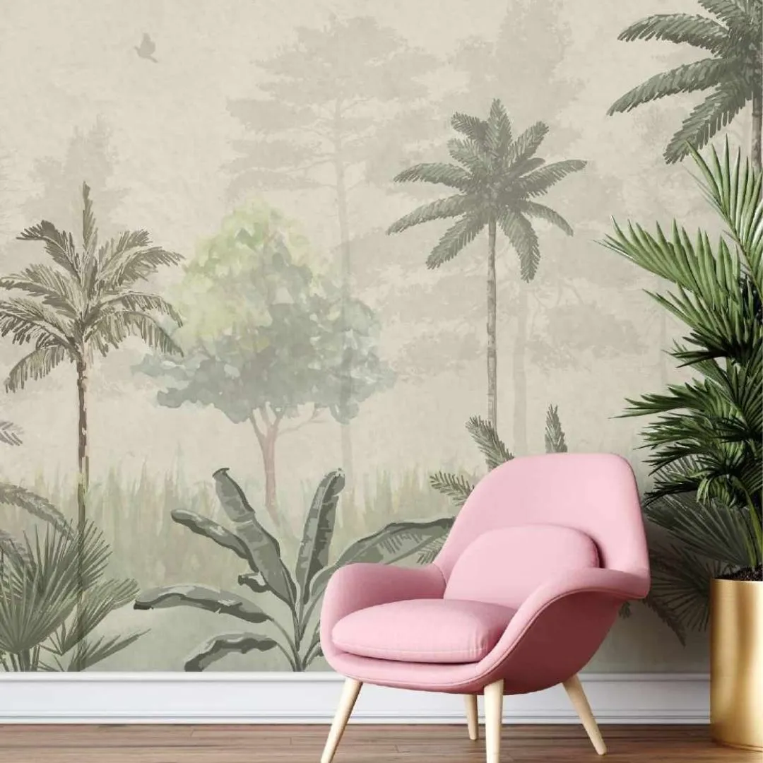 Transform Your Space with Tropical Forest Custom Wallpaper