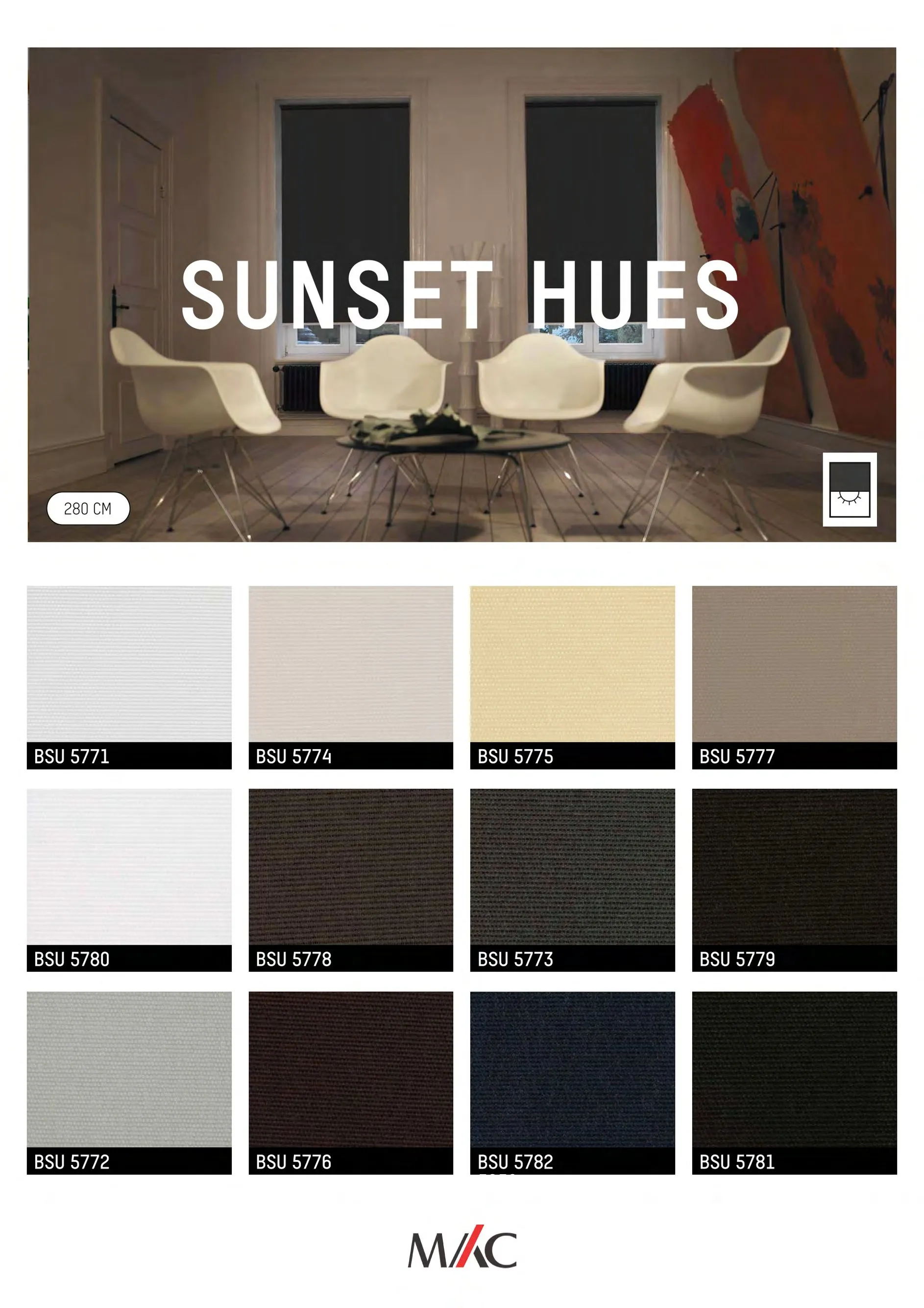 Mac Blackout Blinds SUNSET HUES – Full Light Control