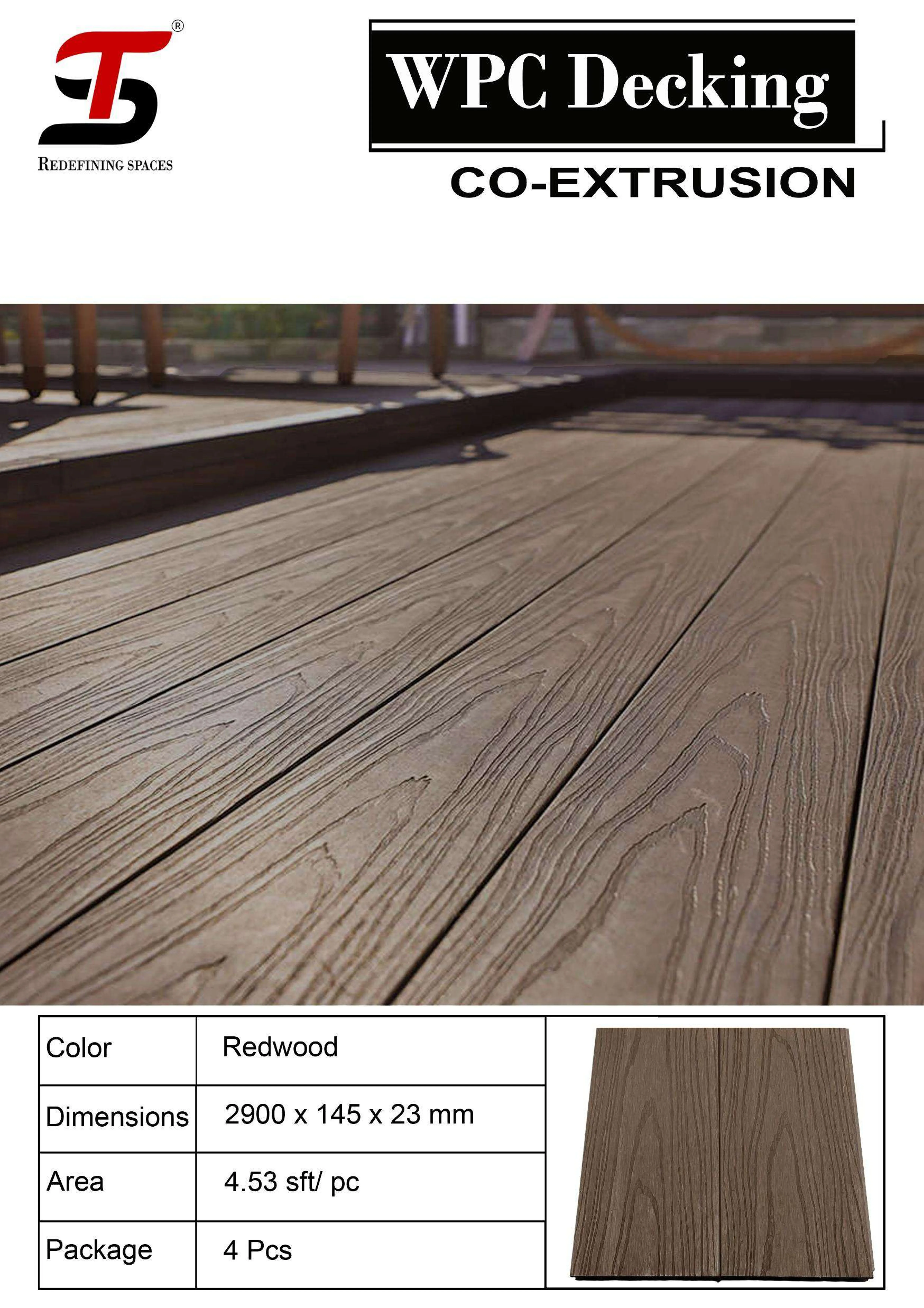 Redwood-ST HOMECRAFT Classic WPC Decking – Durable & Stylish