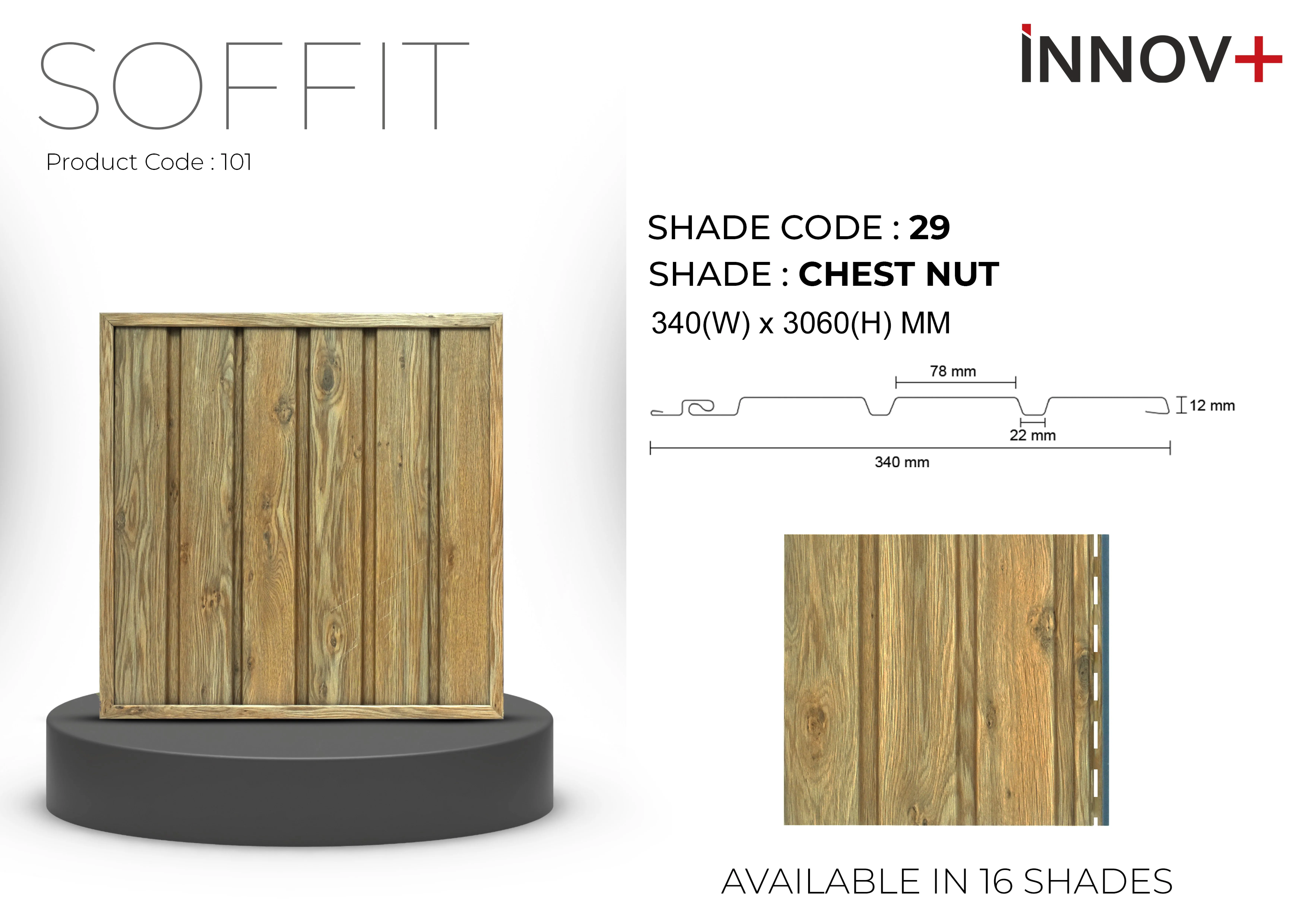 Pare Innov+ Soffit Ceiling Panel – CHEST NUT- Shade-29
