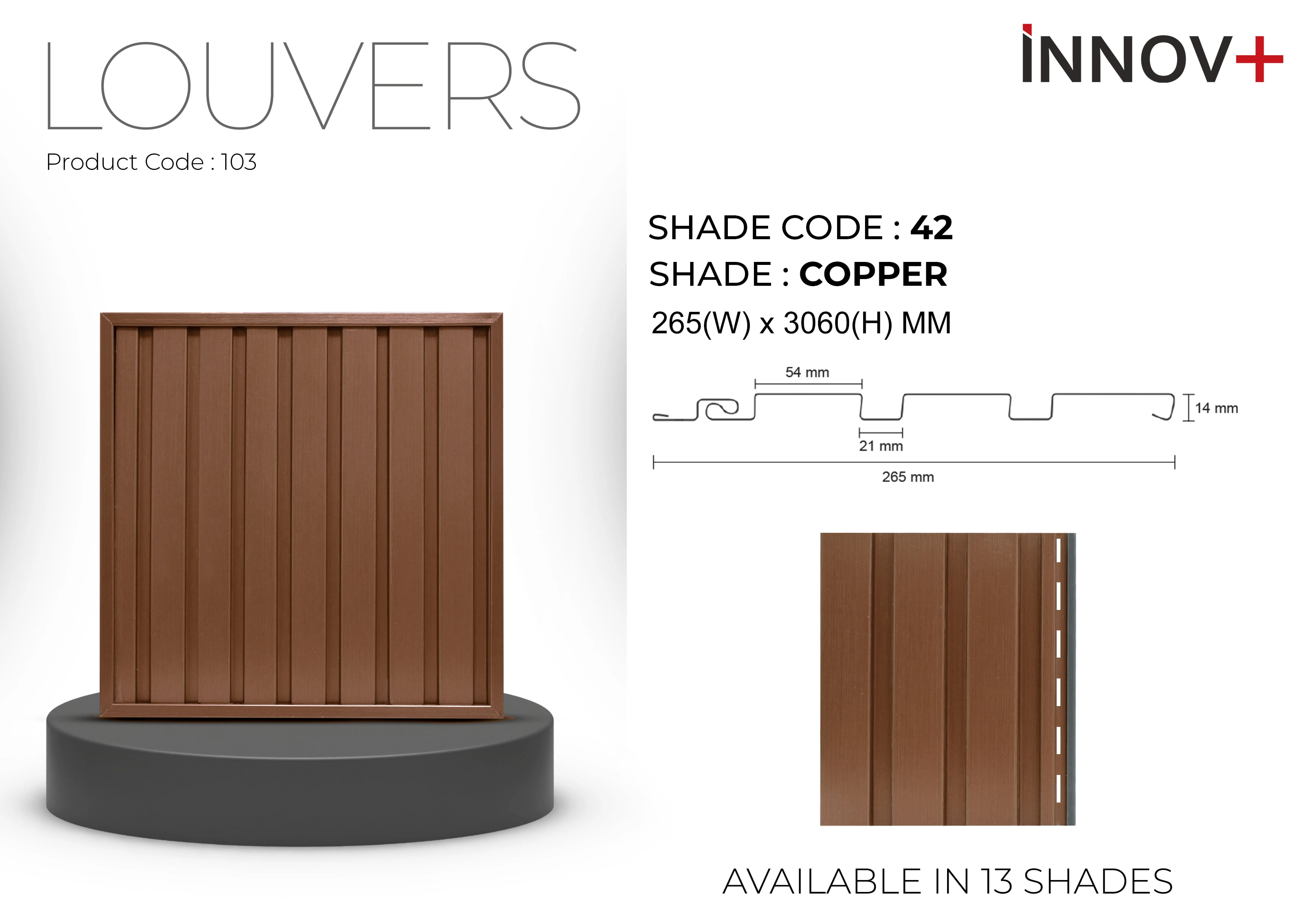 Pare INNOV+ Louvers Ceiling Panel – 42- COPPER