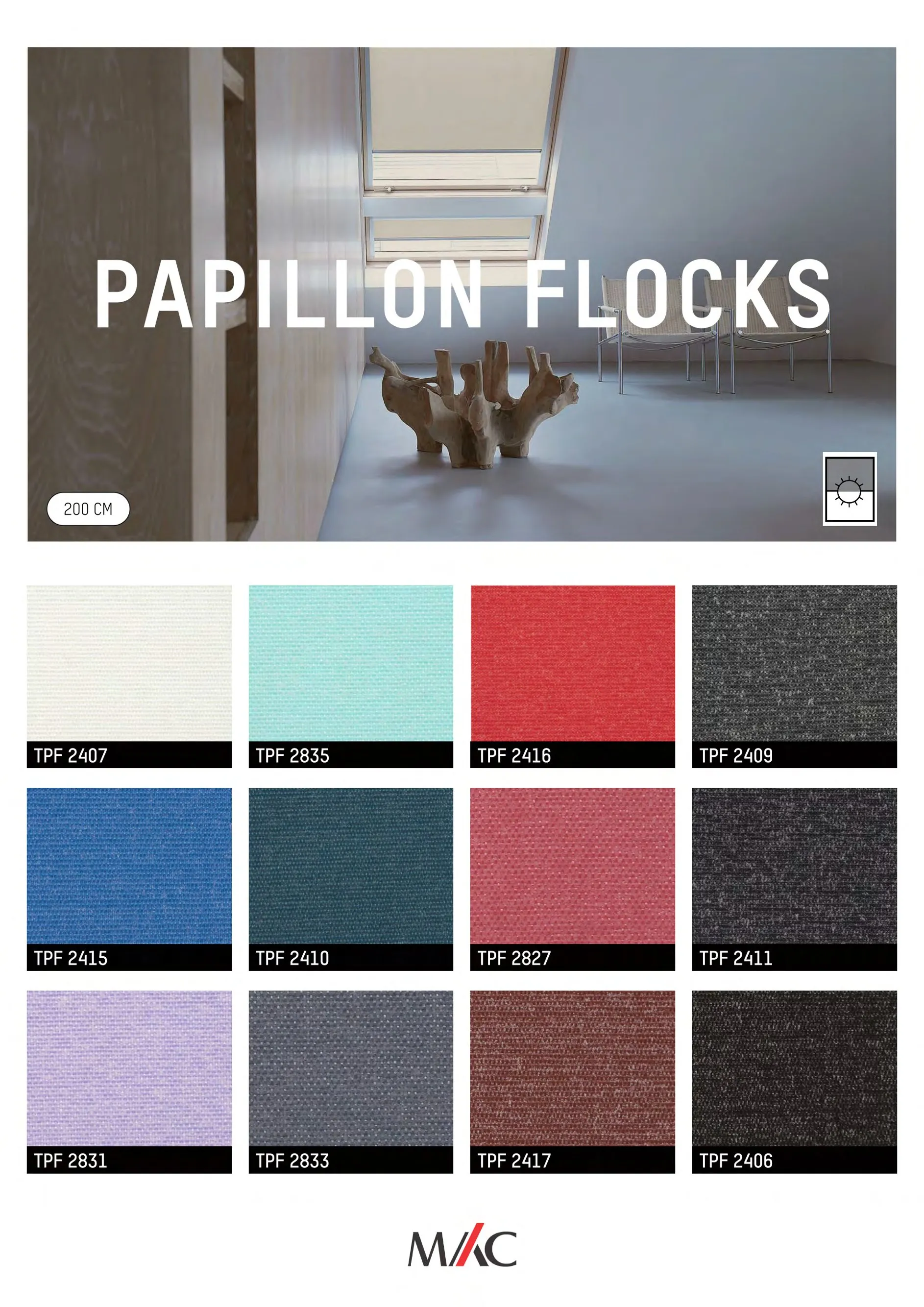 Mac Translucent Blinds PAPILLON FLOCKS – Soft Light & Privacy