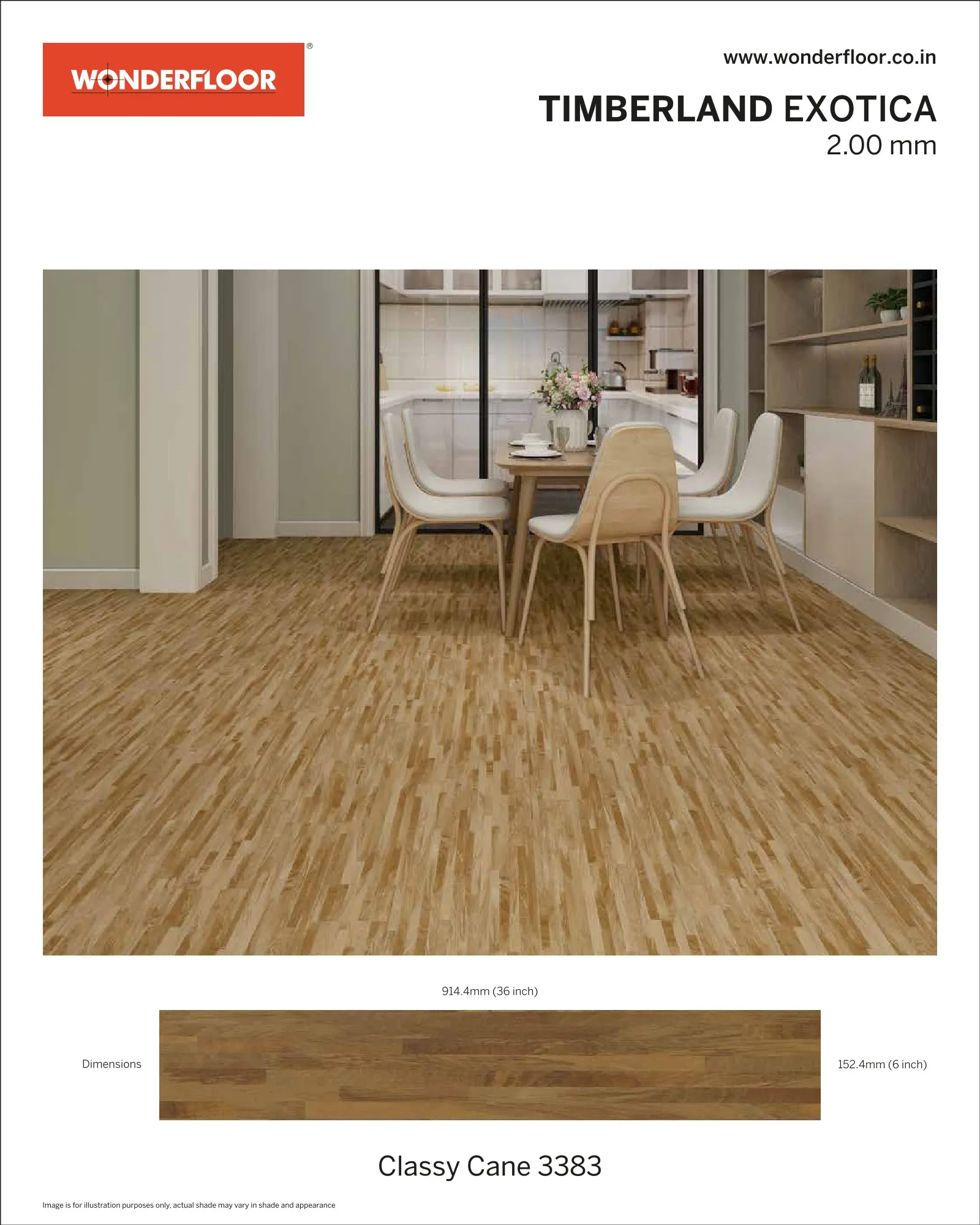 Classy Cane 3383 -Wonderfloor Room View Exotica 2.00mm Vinyl Flooring