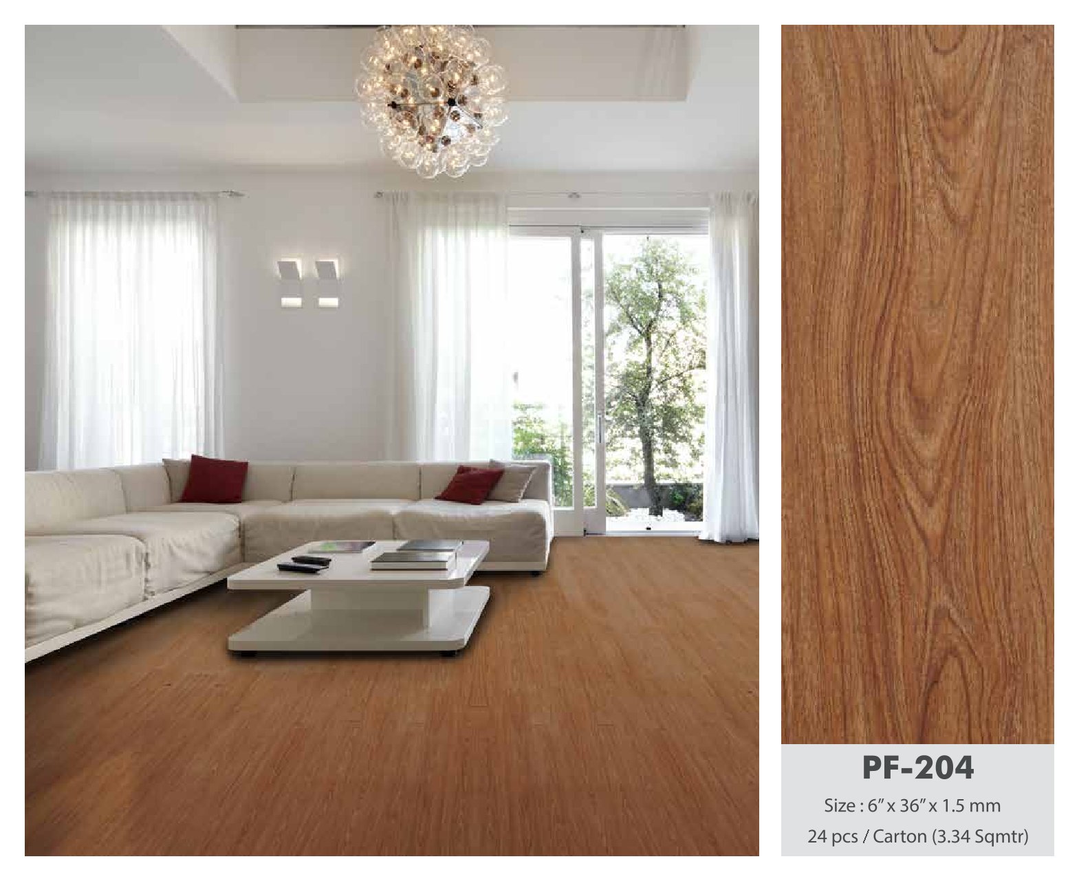 Excel Luxury Vinyl Plank PF-204 | 1.5mm Durable Flooring