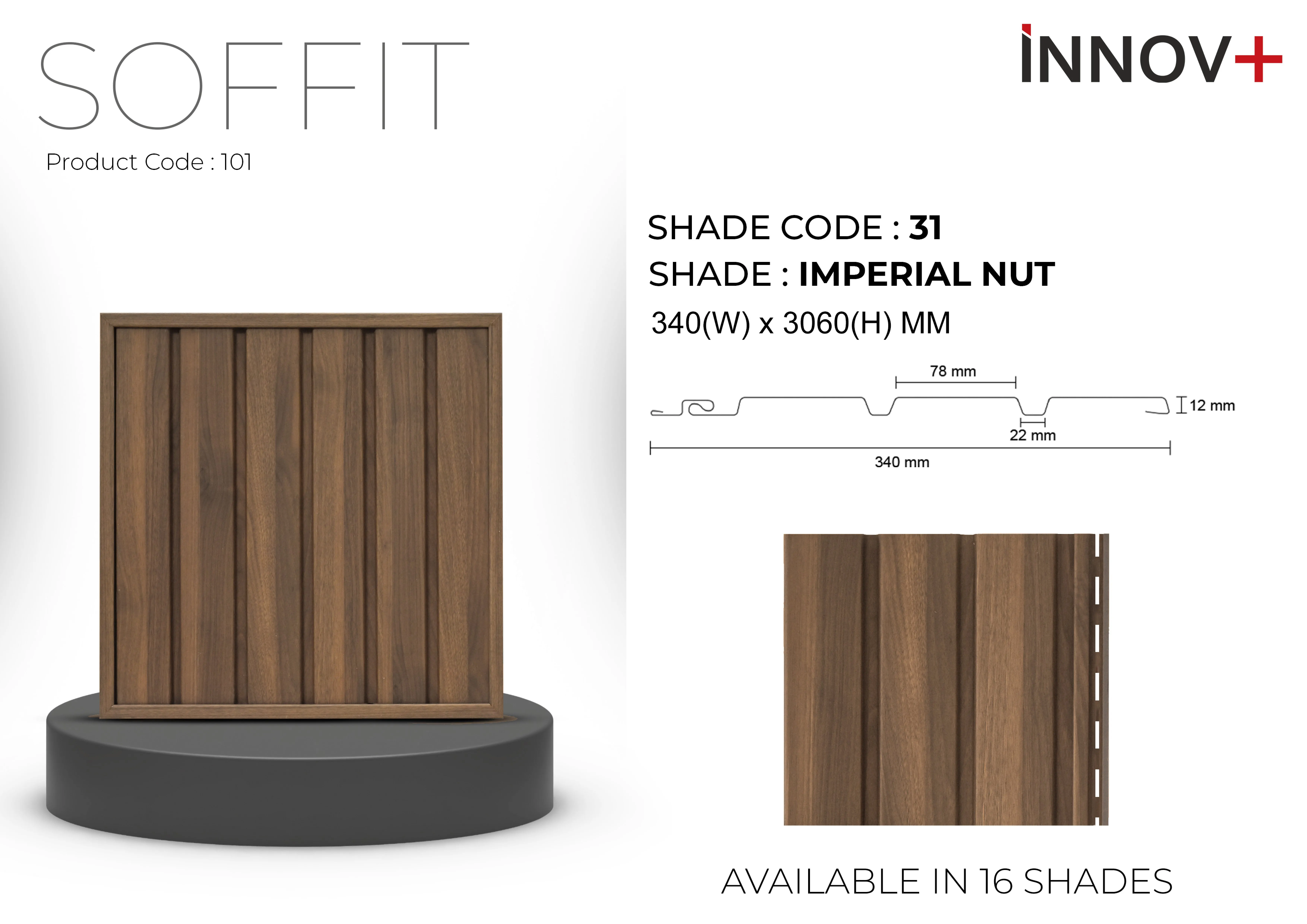 Pare Innov+ Soffit Ceiling Panel – IMPERIAL NUT- Shade-31