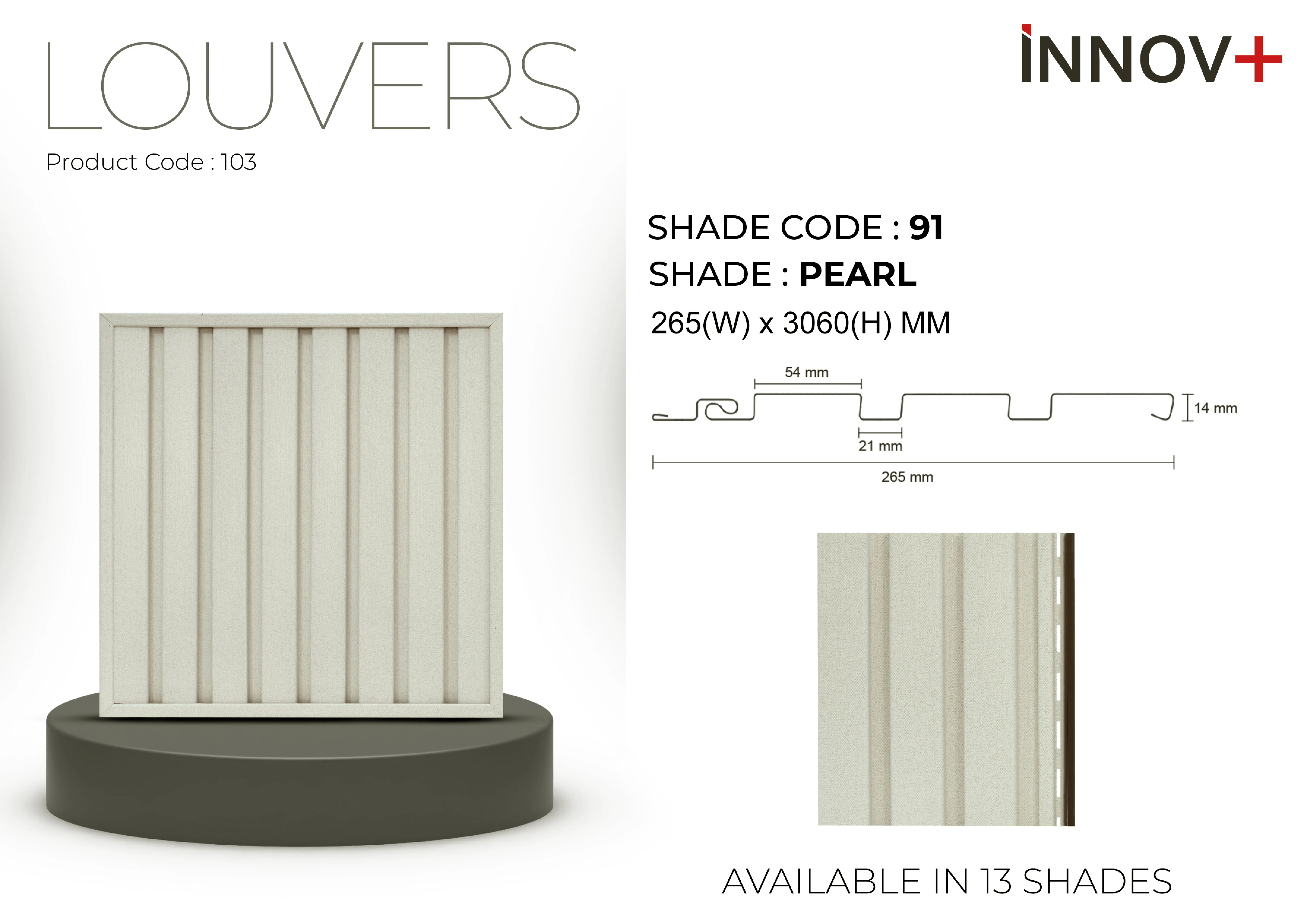 Pare INNOV+ Louvers Ceiling Panel – 91- PEARL