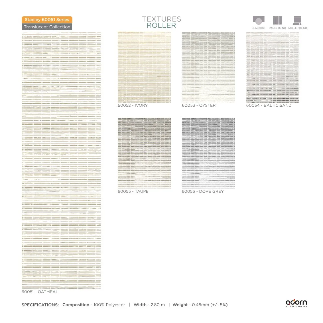AD Cortina Textured Roller Blind – 60051-OATMEAL