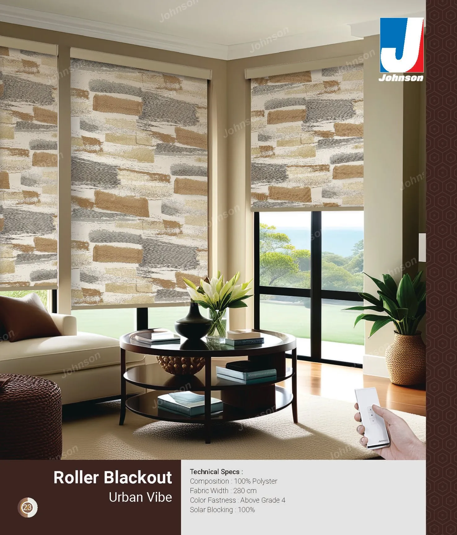 Johnson Blackout Roller Blind – Light Blocking Shade urban vibe