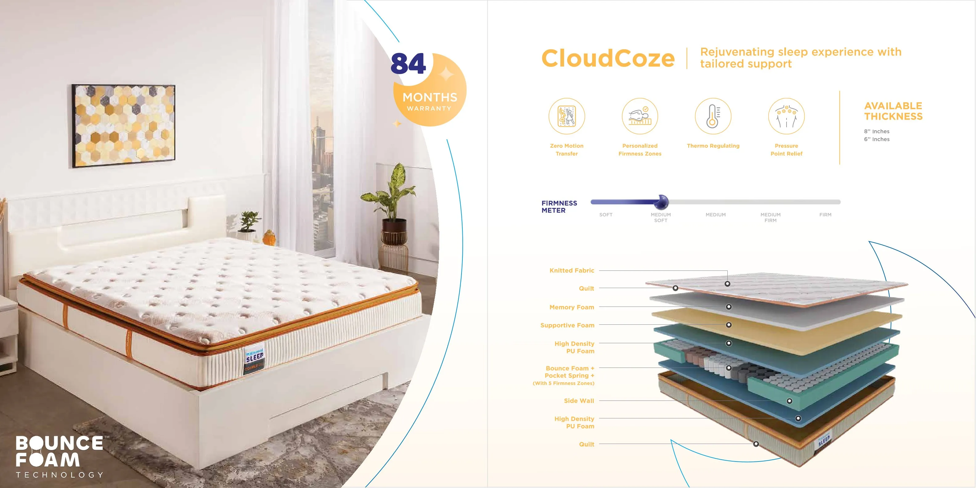 Nilkamal Sleep CloudCoze Mattress – 8" & 6" Thick