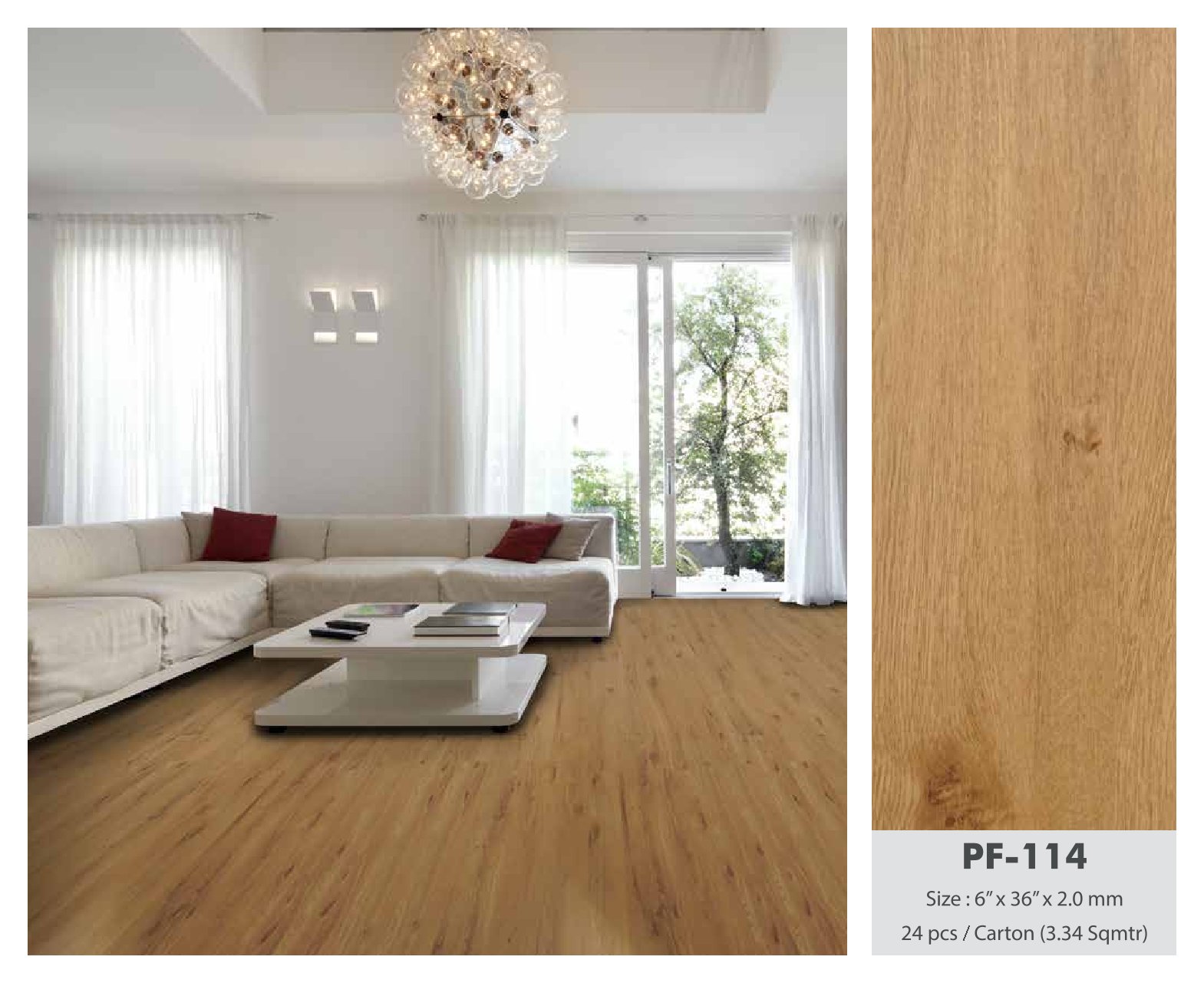 Excel Luxury Vinyl Plank PF-114 | 2.0mm Durable Flooring