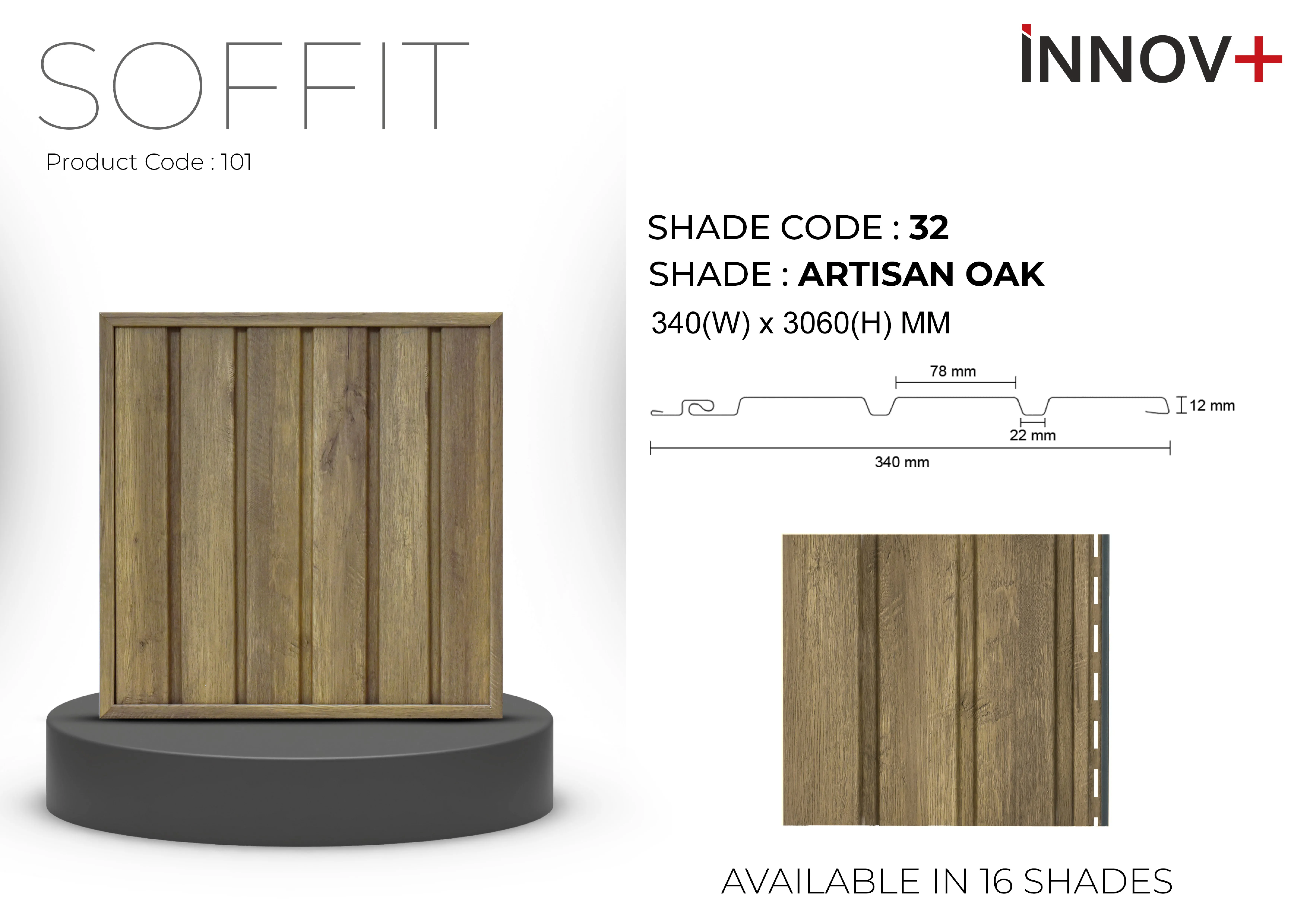 Pare Innov+ Soffit Ceiling Panel – ARTISAN OAK- Shade-32