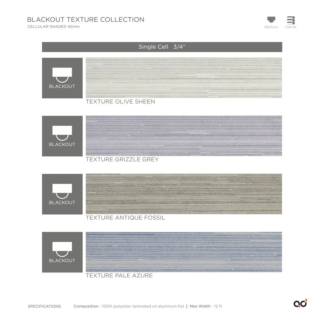 AD Cellular Collection – Stylish & Functional Designs  Blackout Texture Collection