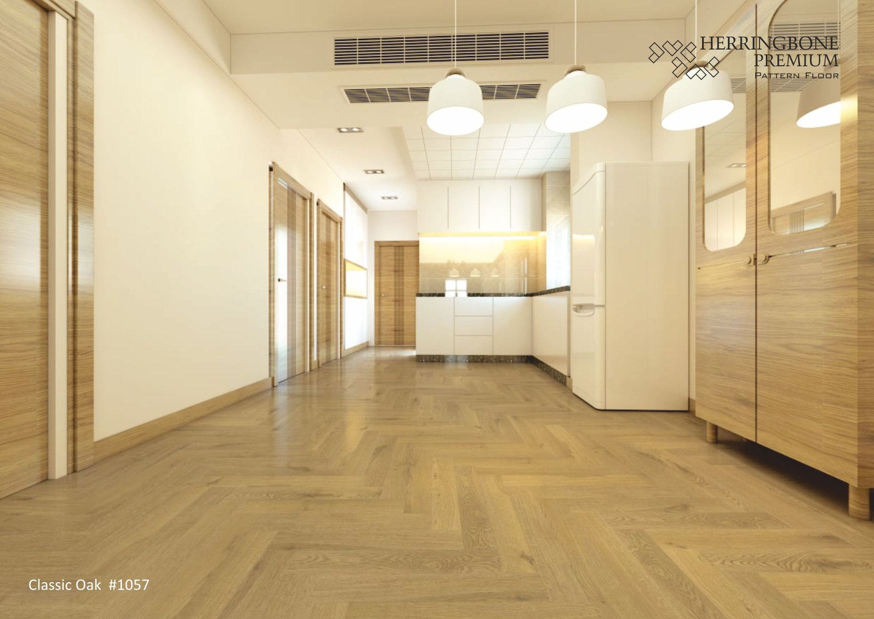 Classic oak #1057 Herringbone Flooring | 12mm Premium