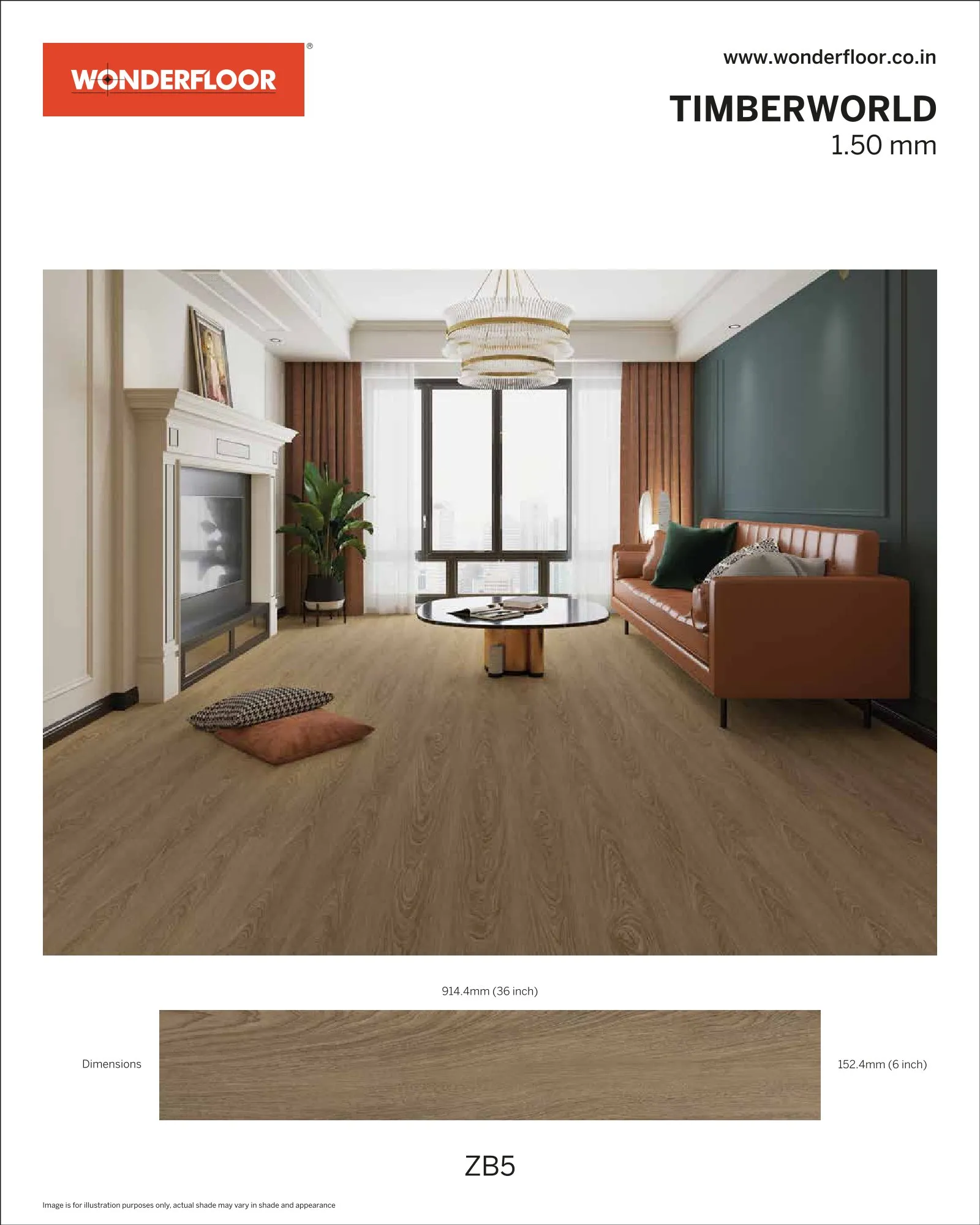 ZB5 -Wonderfloor Timberworld 1.50mm Vinyl Flooring