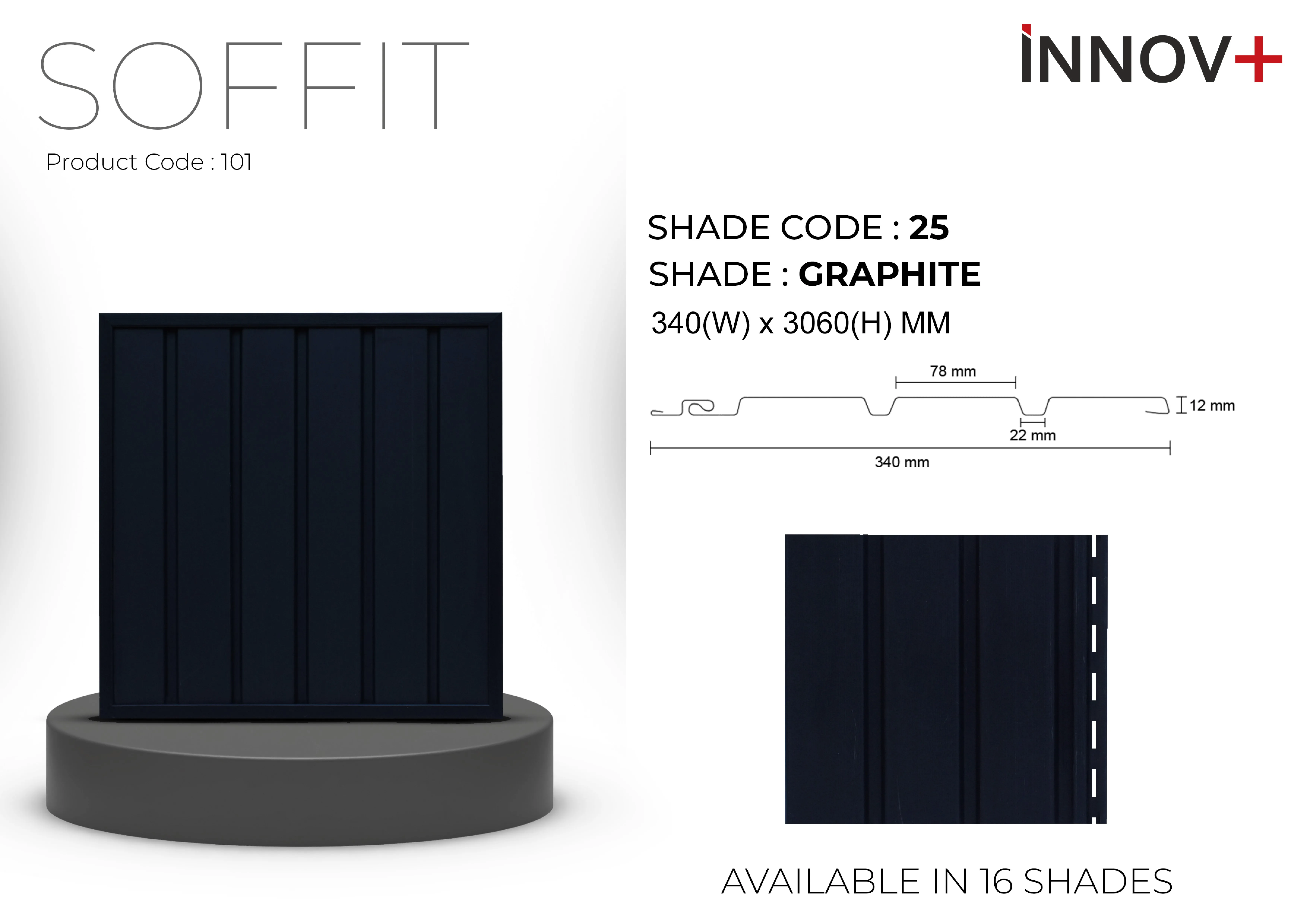 Pare Innov+ Soffit Ceiling Panel – GRAPHITE- Shade-25