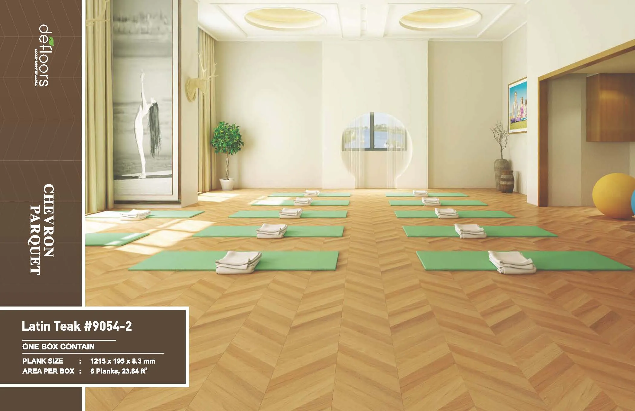 Defloors Chevron Parquet Latin Teak #9054-2
