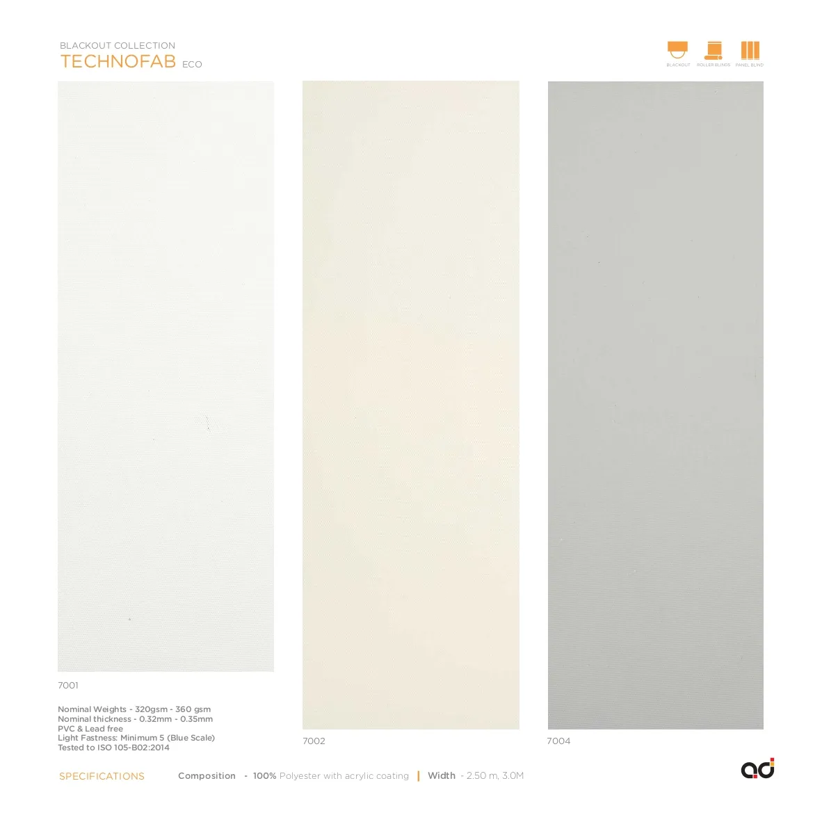 AD Roller Blind Technofab Eco Blackout Collection
