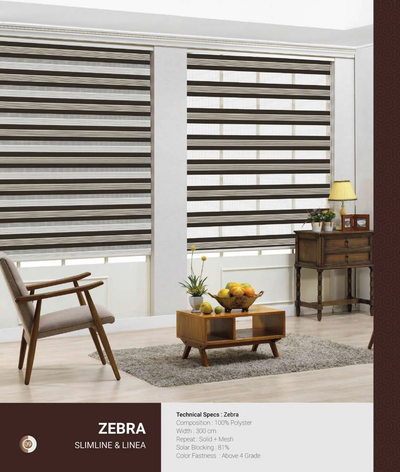 Slimline & Linea Johnson Zebra Blind